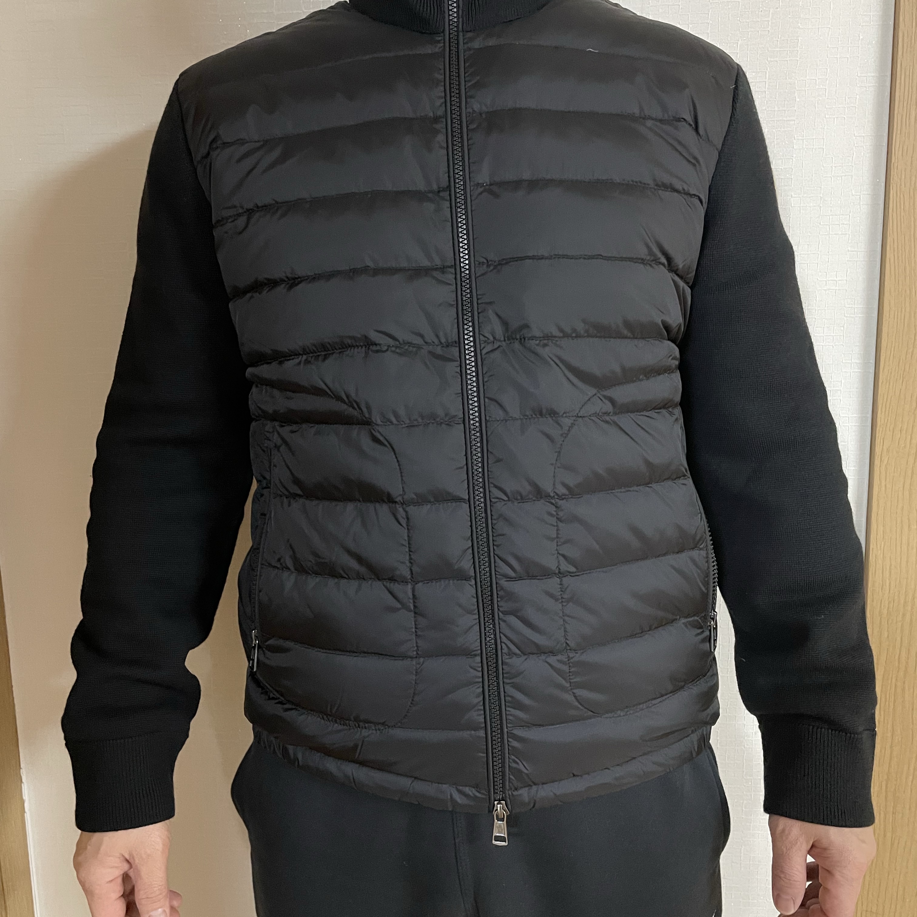 Moncler Padded Wool Cardigan Black - 23FW 착용 스타일