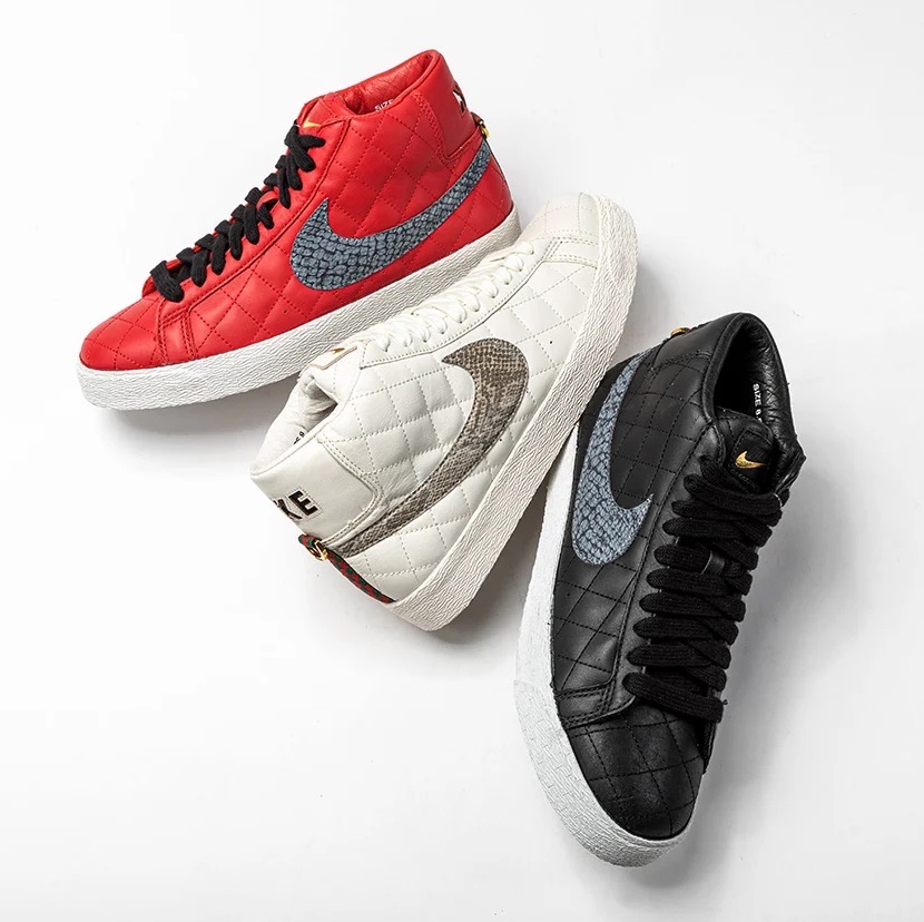 Nike x Stussy Air Huarache LE Desert Oak, Nike x Supreme SB Blazer Black 2006 착용 스타일 - 4