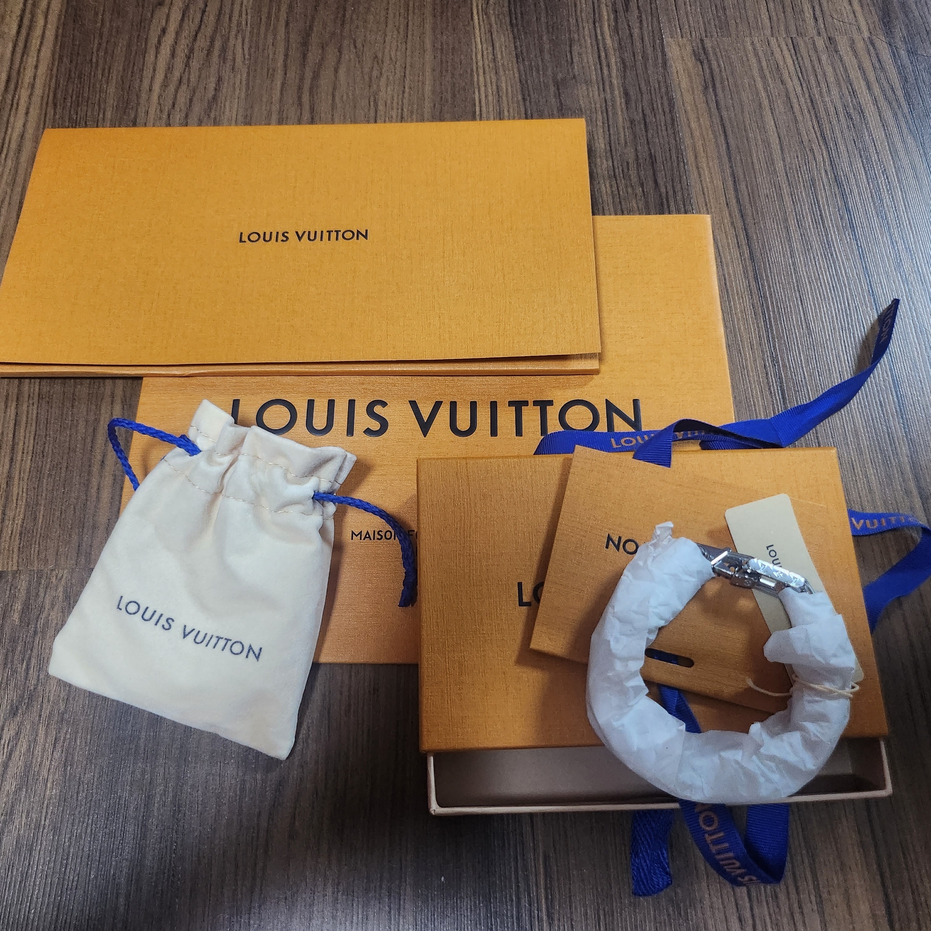 Louis Vuitton Monogram Chain Bracelet Silver 착용 스타일 - 2