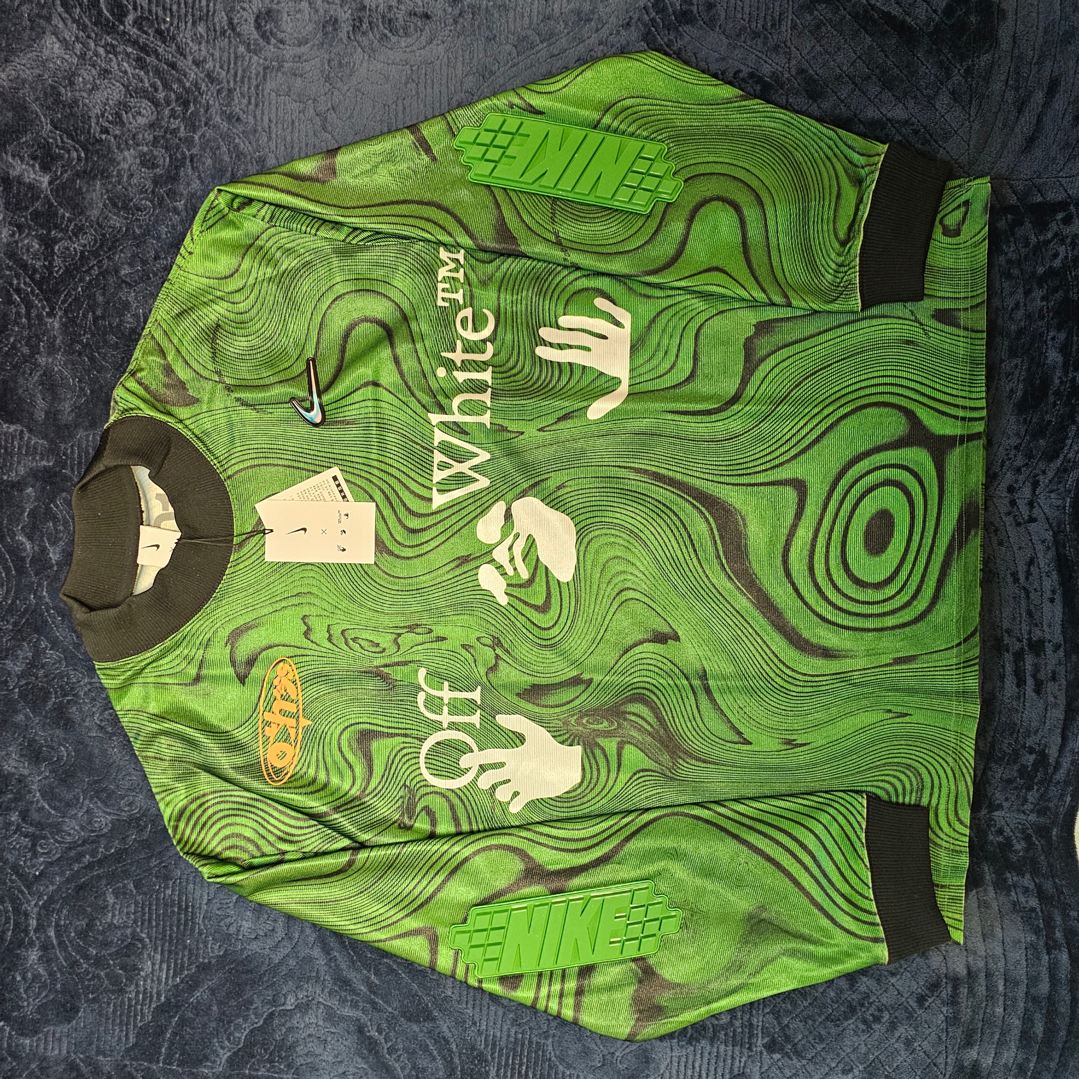 Nike x Off-White Allover Print Jersey Kelly Green - Asia 착용 스타일