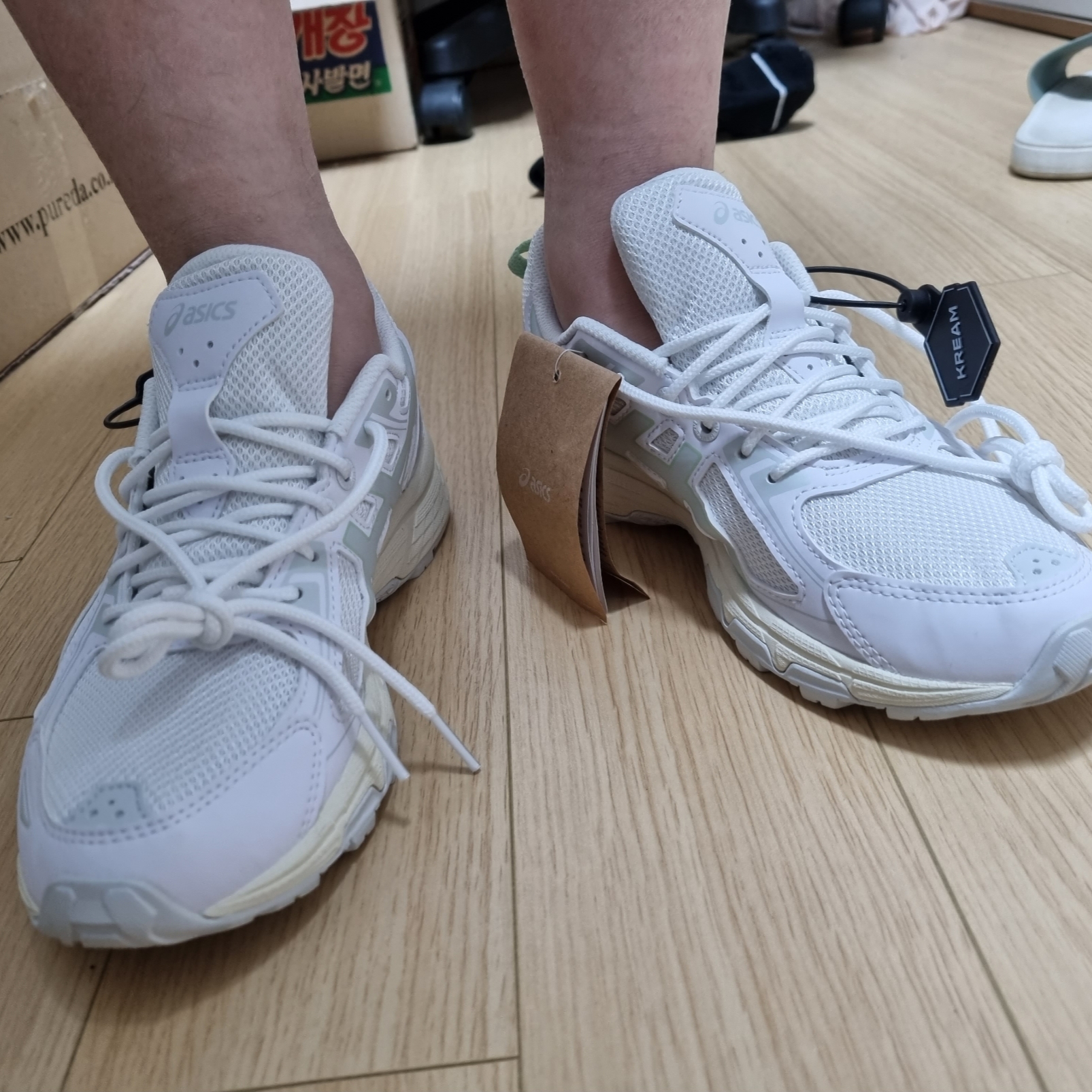 (W) Asics Gel-Venture 6 SPS White Glacier Grey 착용 스타일