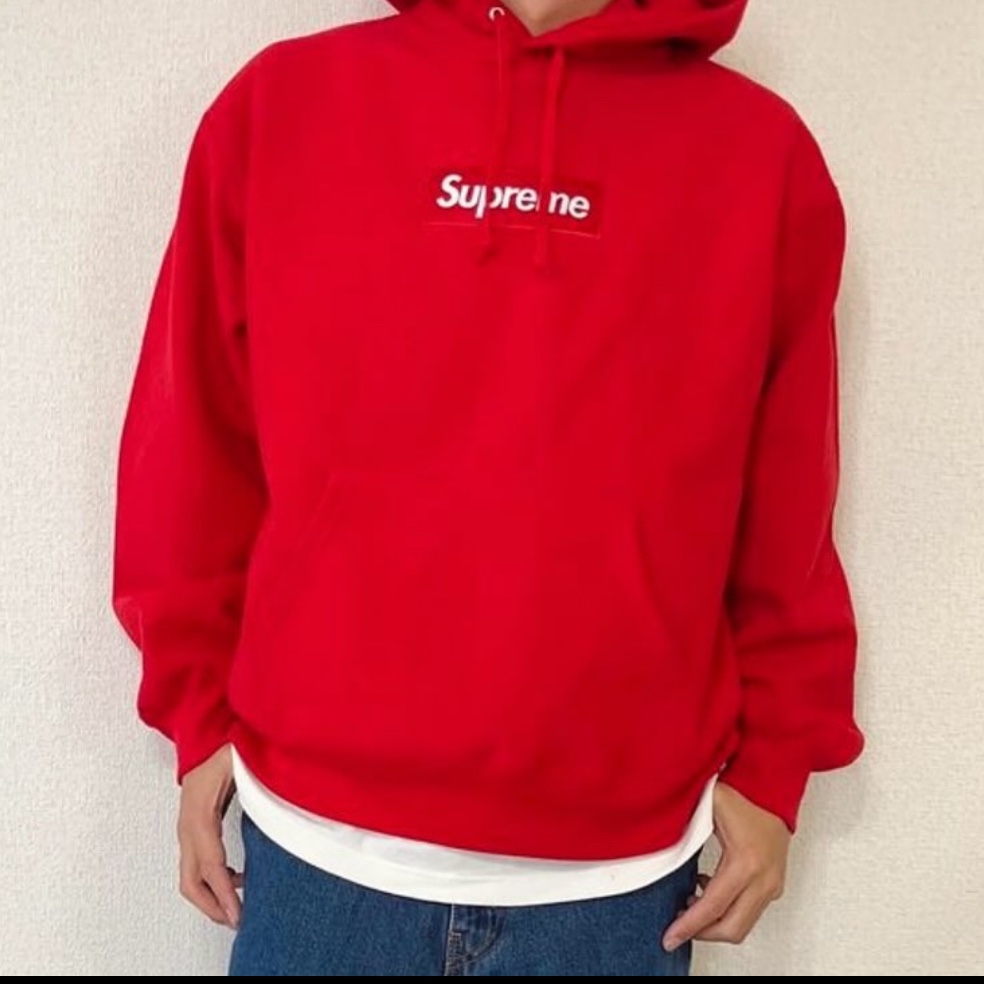 Supreme Box Logo Hooded Sweatshirt Black - 23FW, Supreme Box Logo Hooded Sweatshirt Blue - 23FW 착용 스타일 - 6