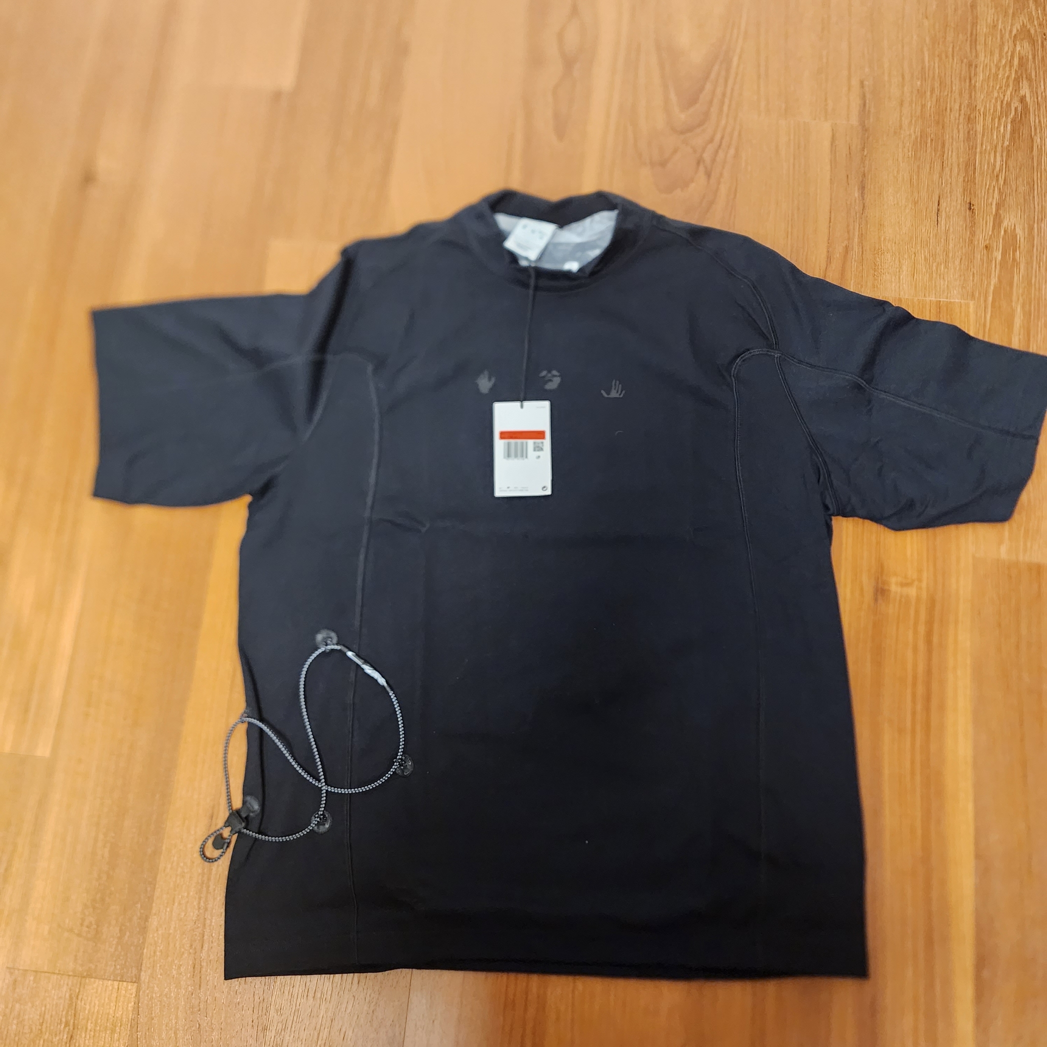 Nike x Off-White Mock Neck Short Sleeve Top Black - Asia 착용 스타일 - 1