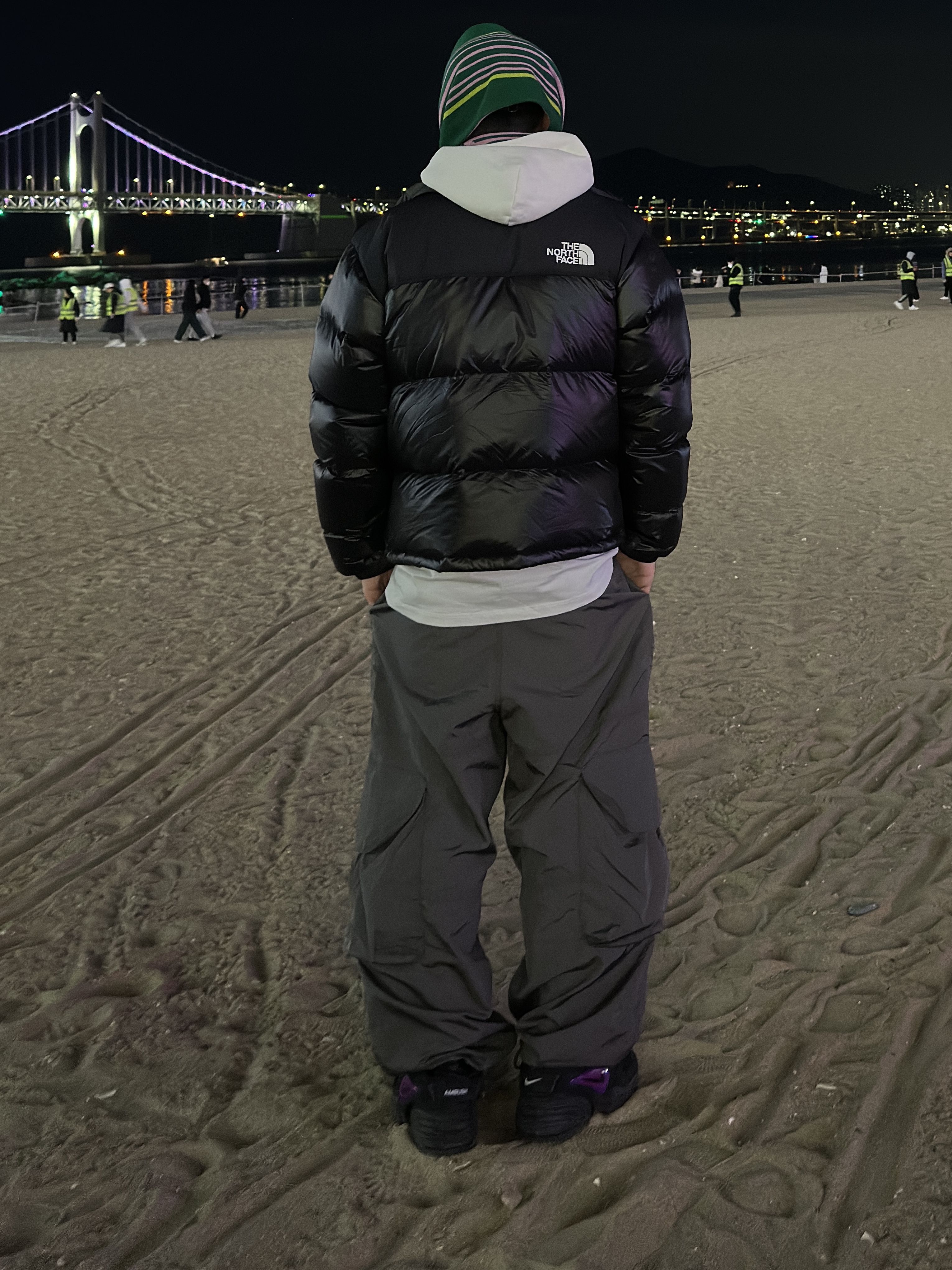 Nike x Ambush Air Adjust Force SP Black and Psychic Purple, The North Face 1996 Eco Nuptse Jacket Real Black 착용 스타일 - 2