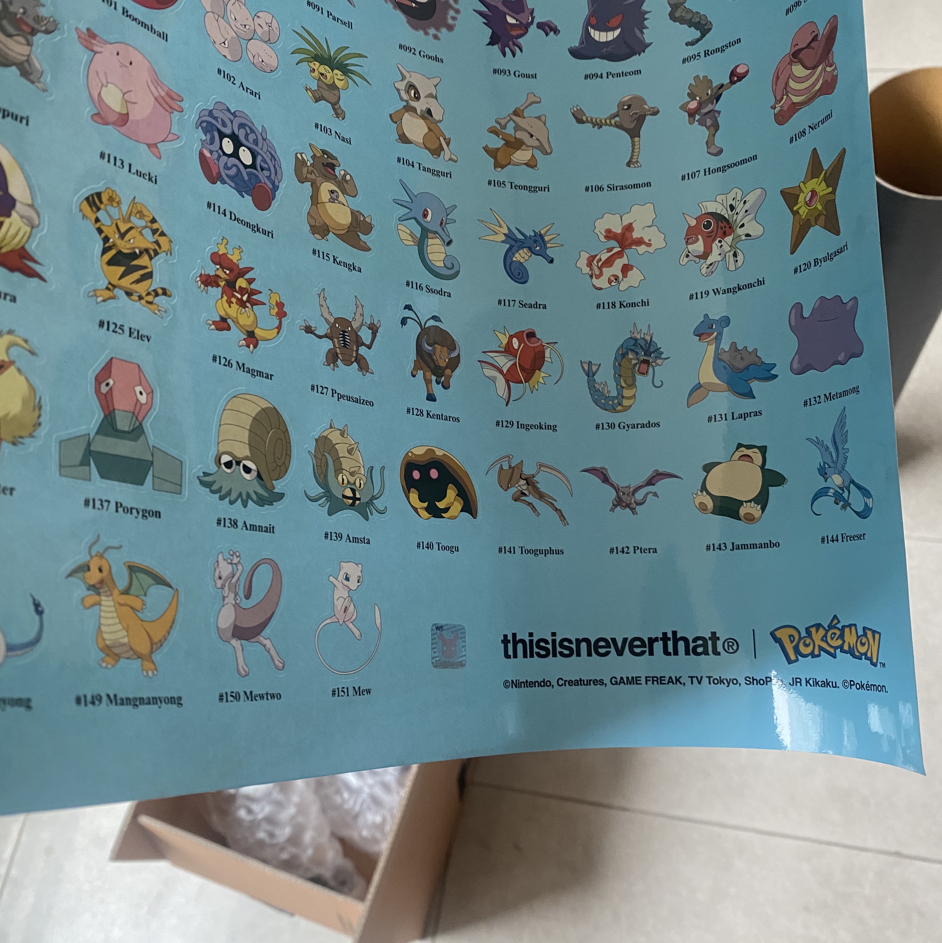 Pokemon x Thisisneverthat Sticker Poster Blue 착용 스타일 - 1