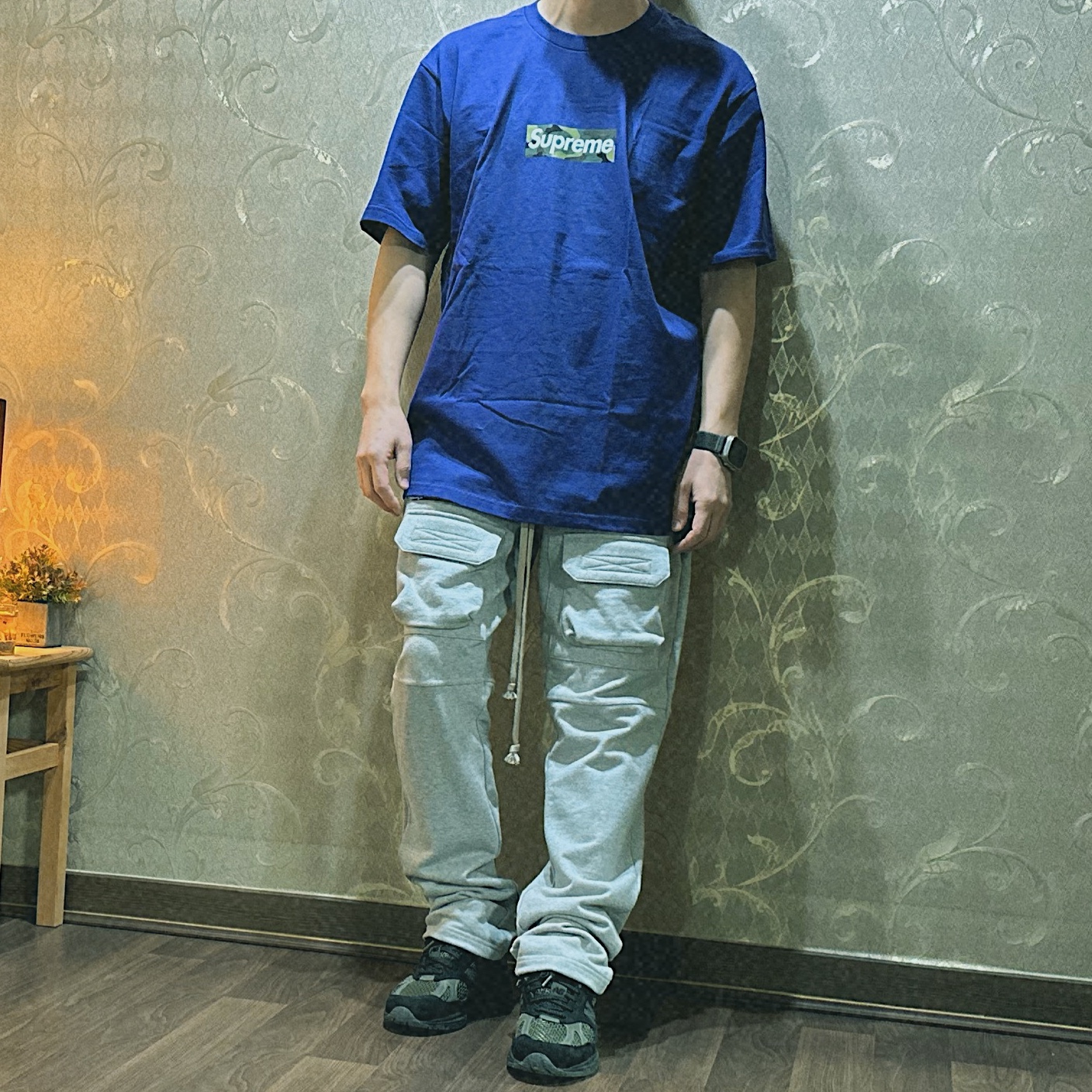 Supreme Box Logo T-Shirt Purple - 23FW 착용 스타일 - 1