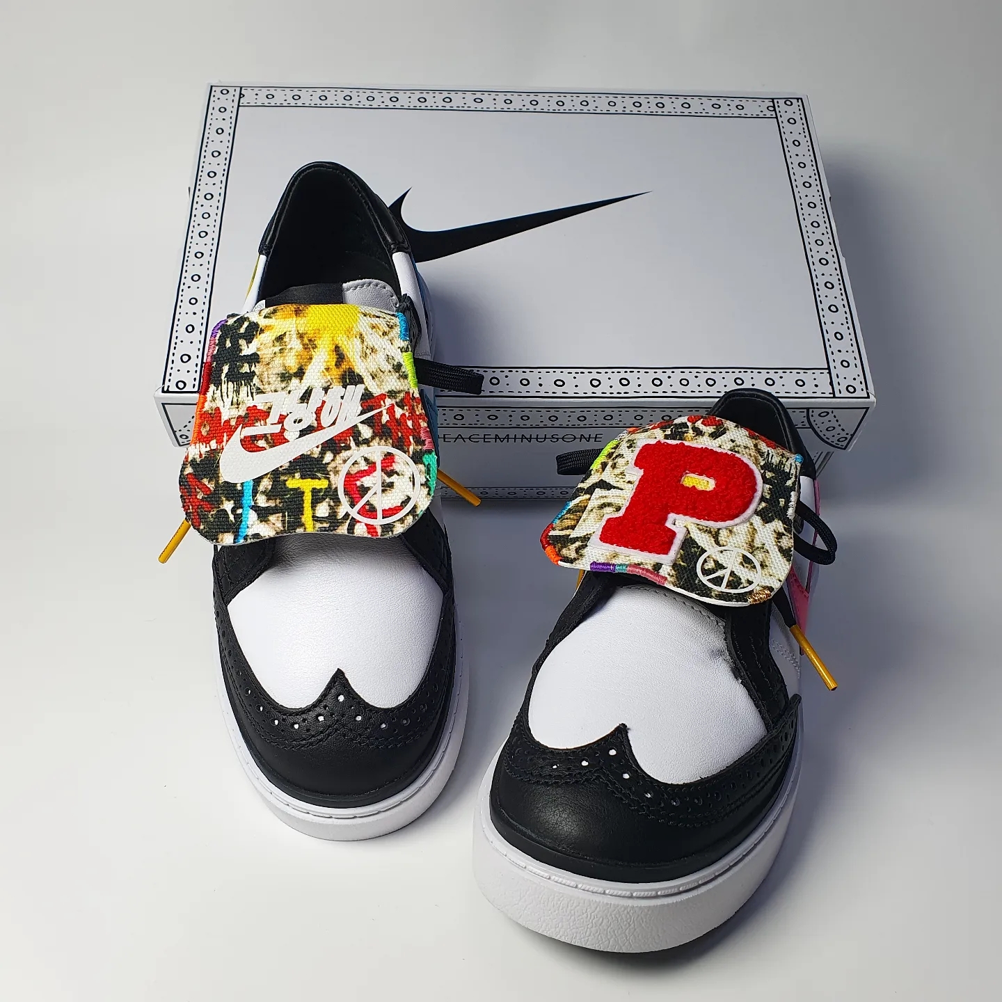 Nike x Peaceminusone Kwondo1 Black and White 착용 스타일 - 1