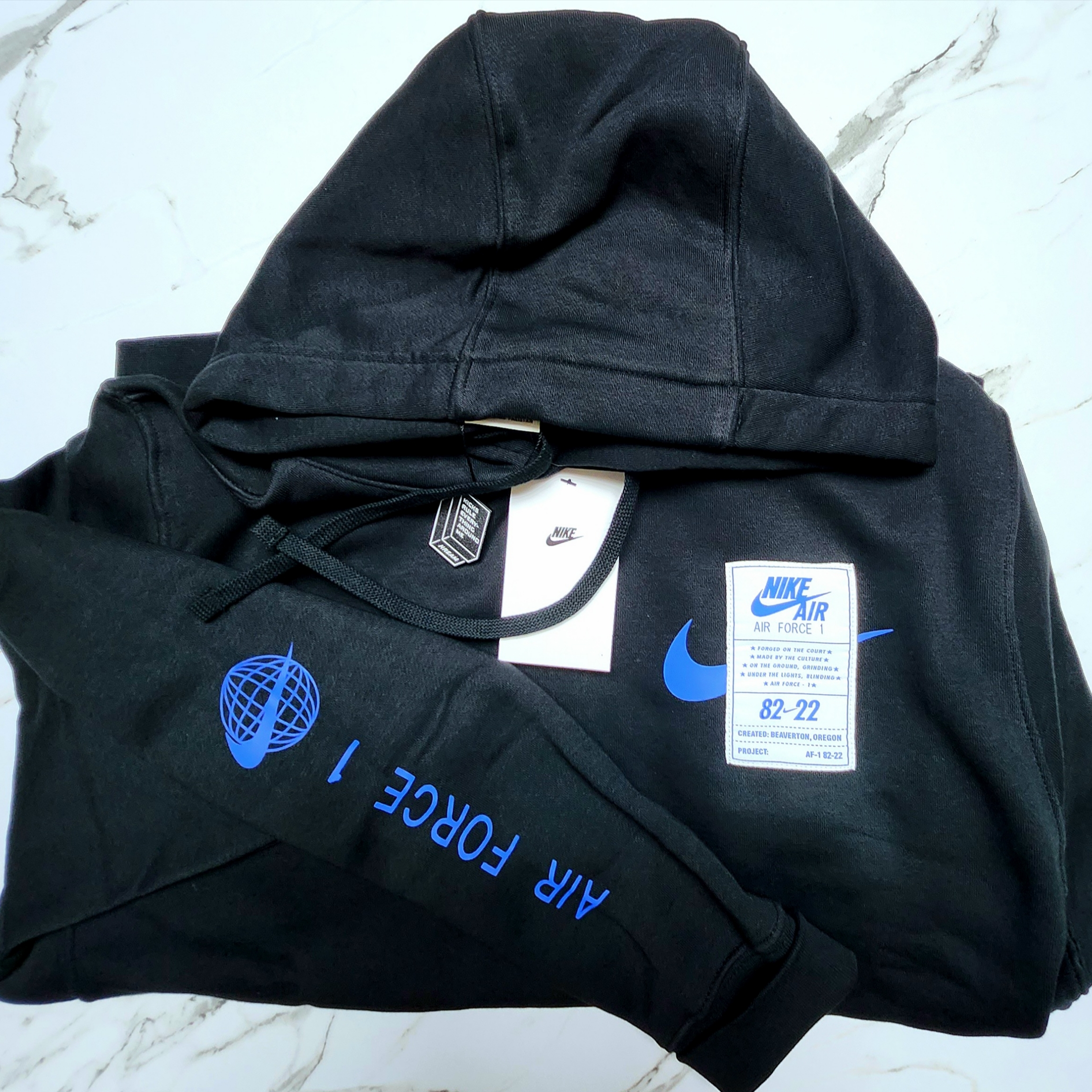 Nike NSW Air Force 1 Open Hoodie Black - Asia 착용 스타일