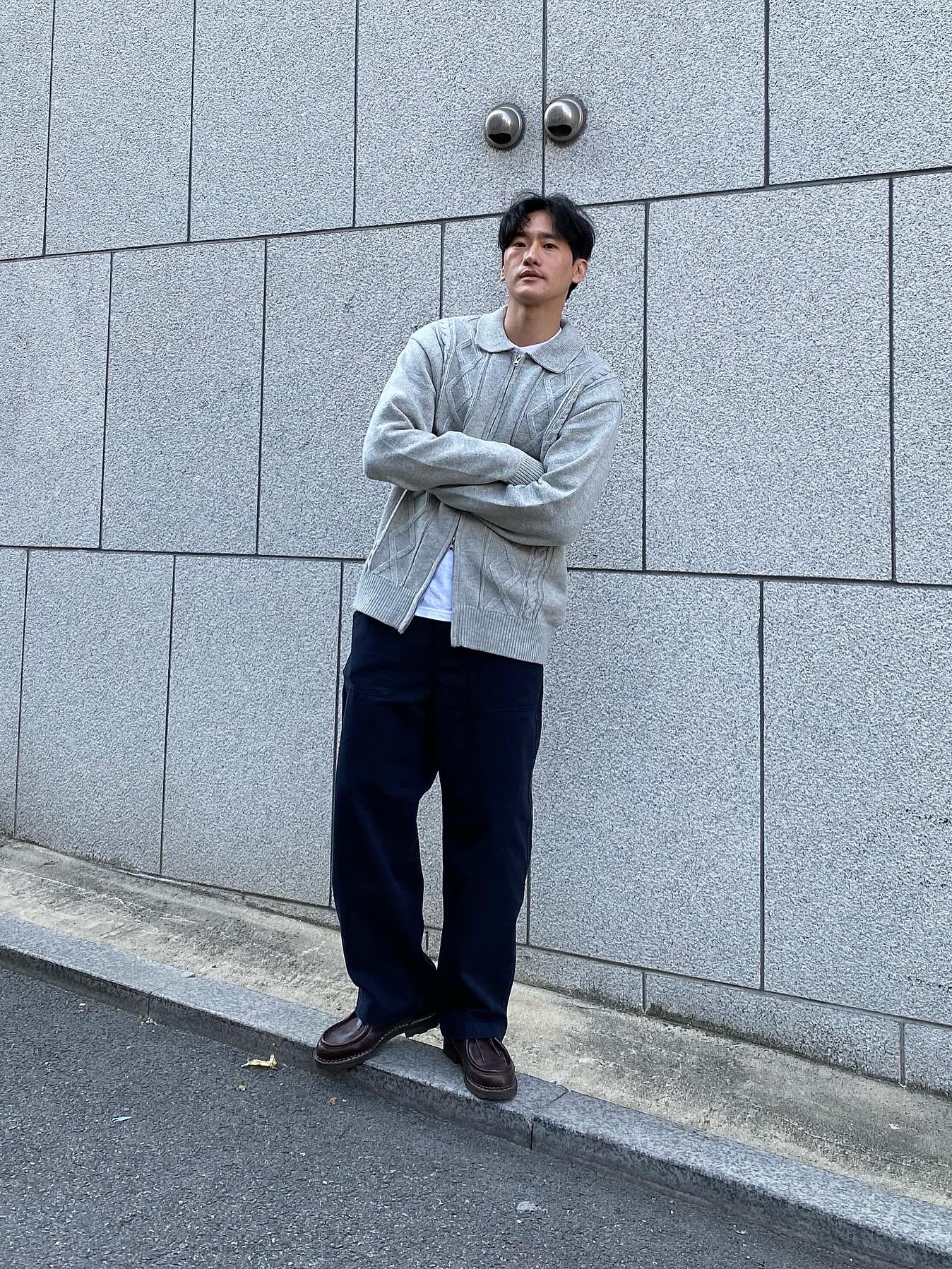 Paraboot Michael Lisse Cafe 착용 스타일 - 2