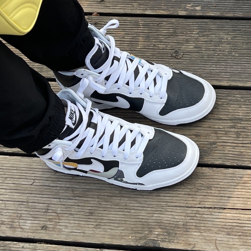 (W) Nike Dunk High LX White and Black 착용 스타일