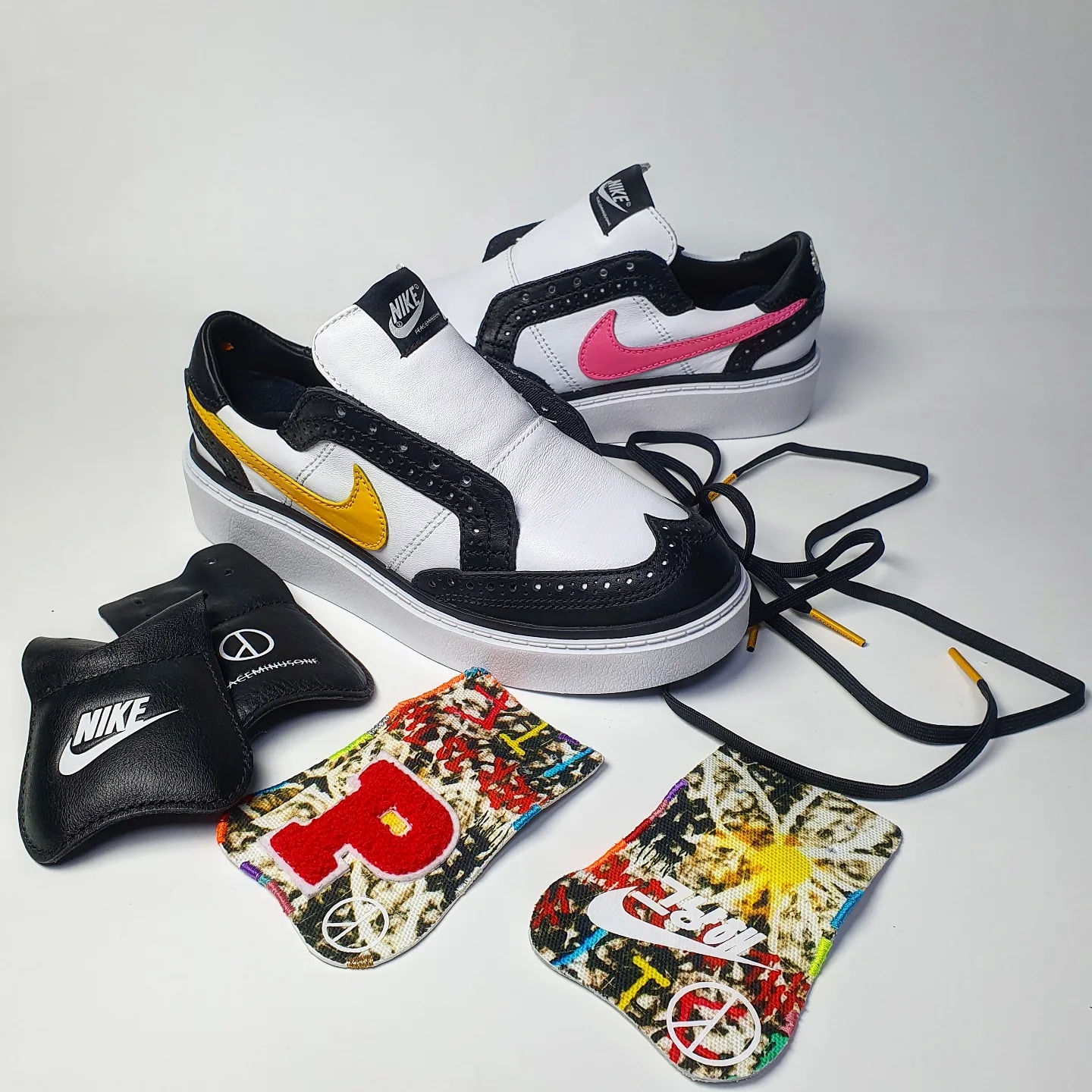 Nike x Peaceminusone Kwondo1 Black and White 착용 스타일 - 6