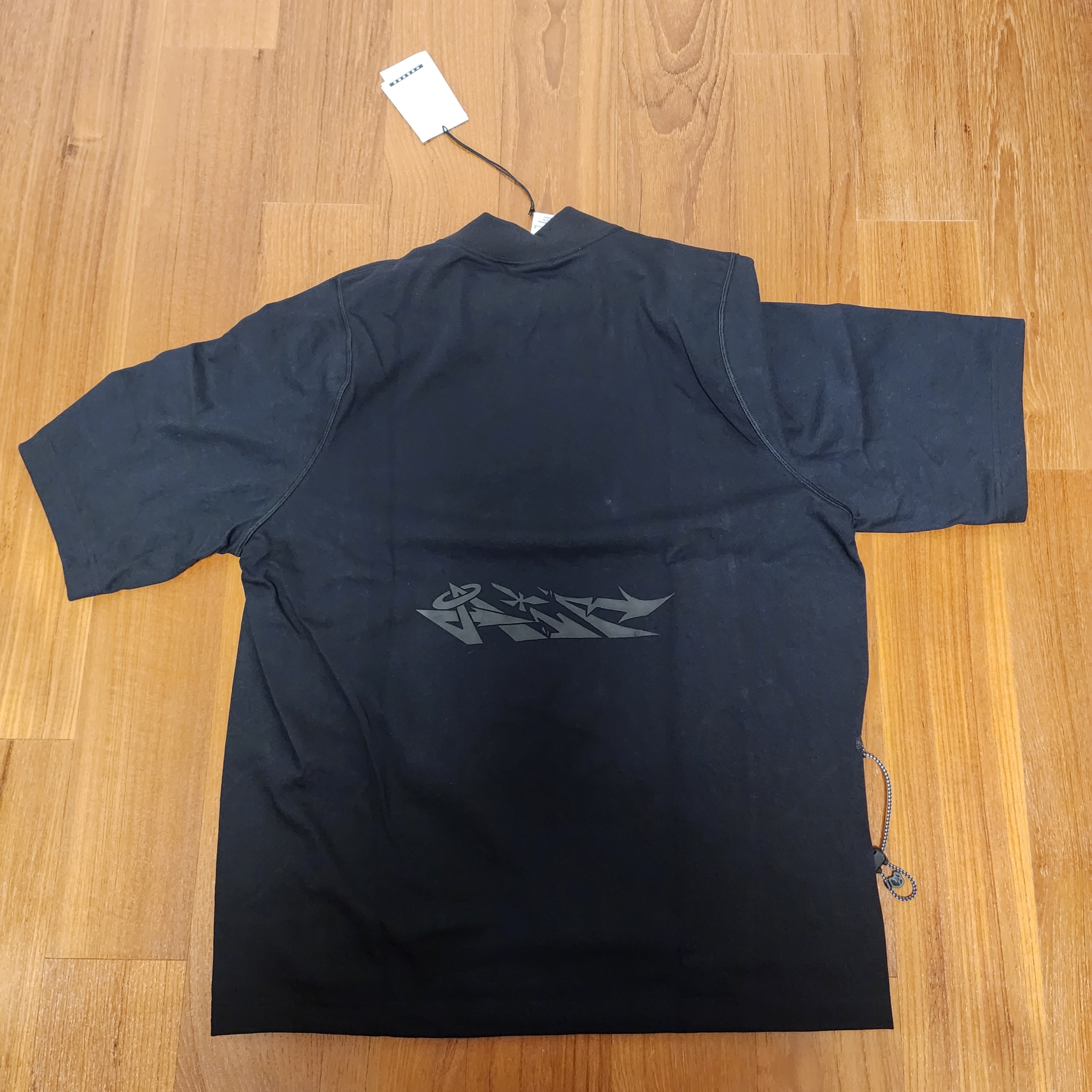 Nike x Off-White Mock Neck Short Sleeve Top Black - Asia 착용 스타일 - 2