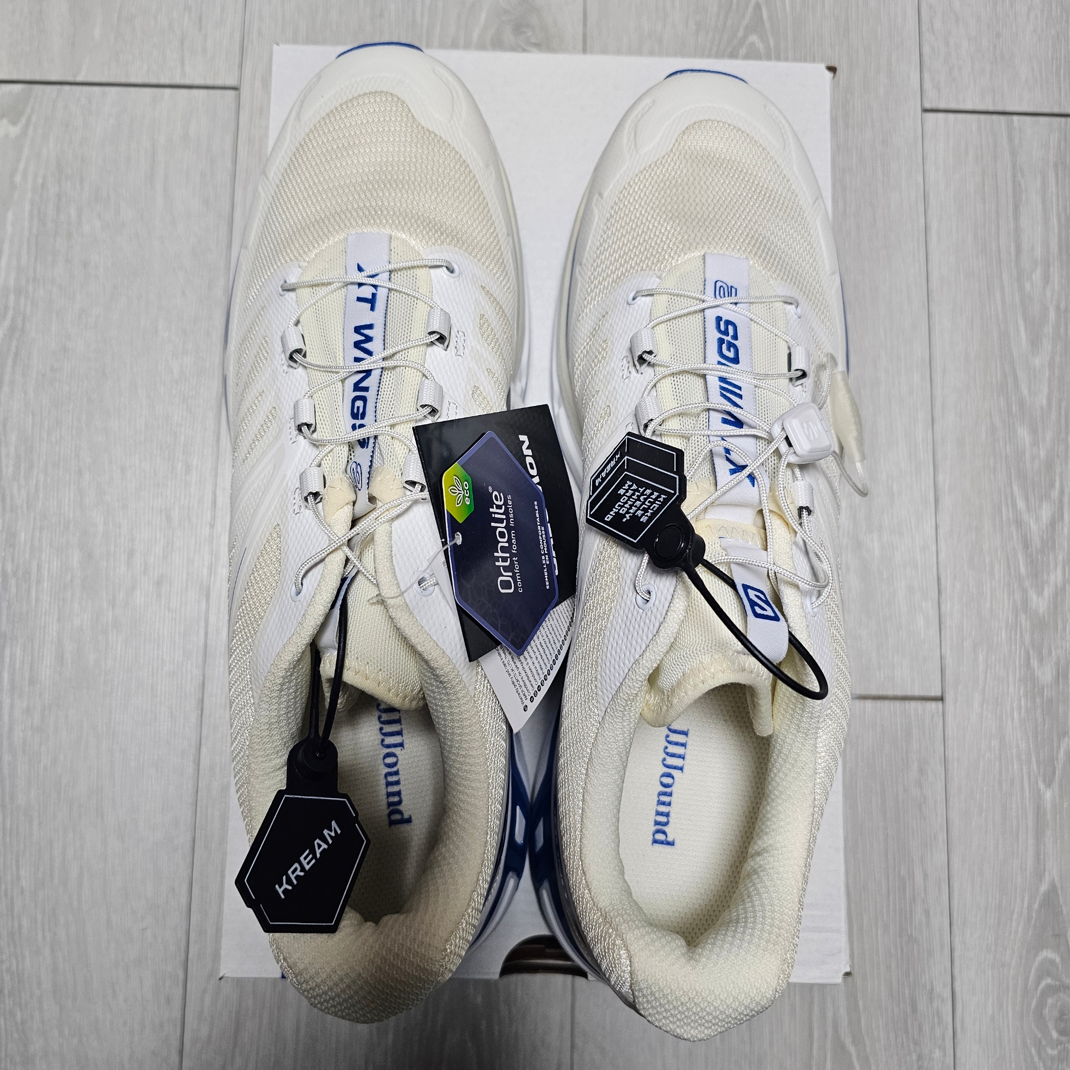 Salomon x JJJJound XT-Wings 2 White Lapis Blue 착용 스타일 - 2