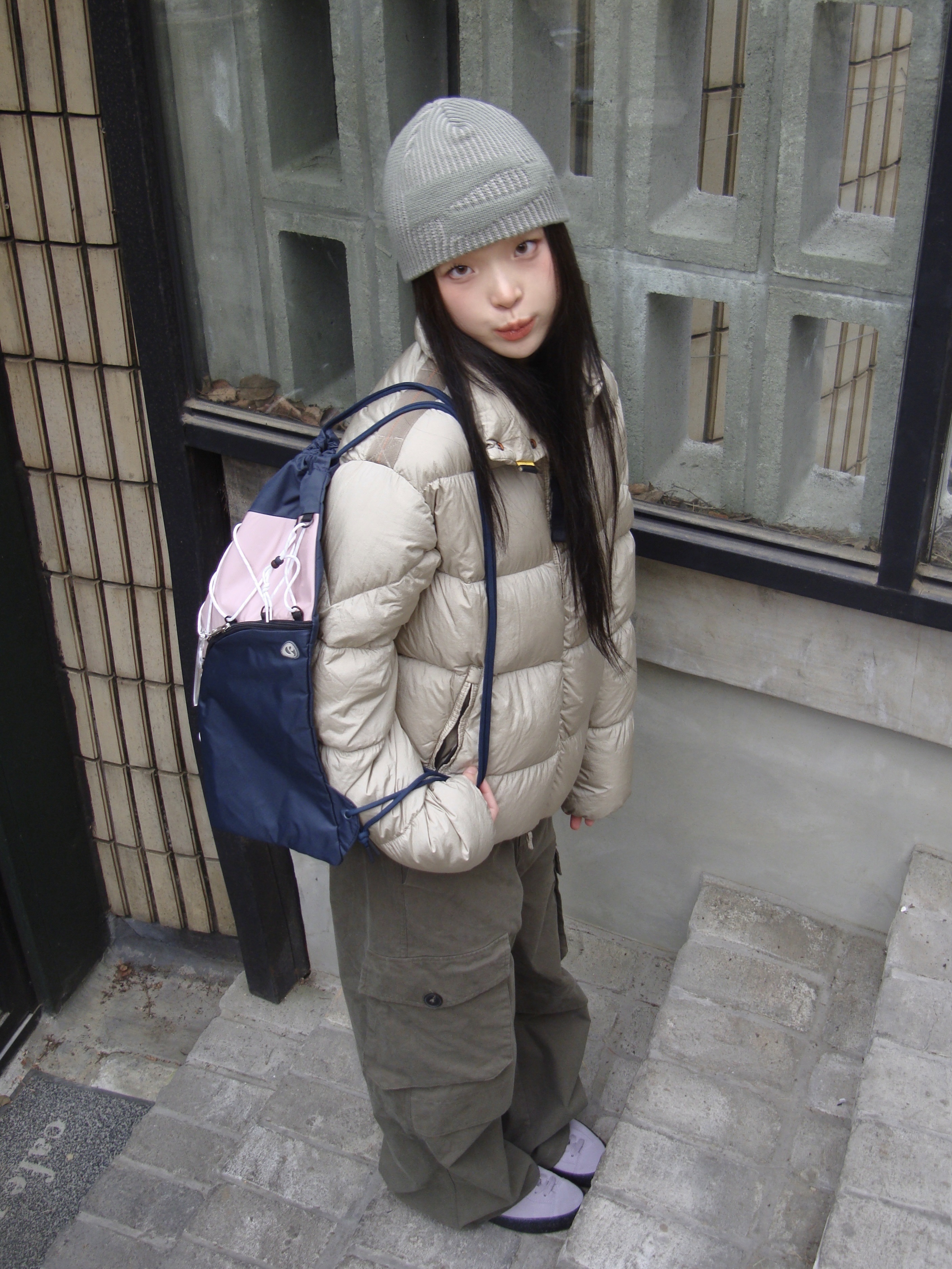 Last Resort AB Vm002 Suede Lo Lilac Black, Millo Women Cargo Pocket Wide Pants Khaki 착용 스타일 - 1