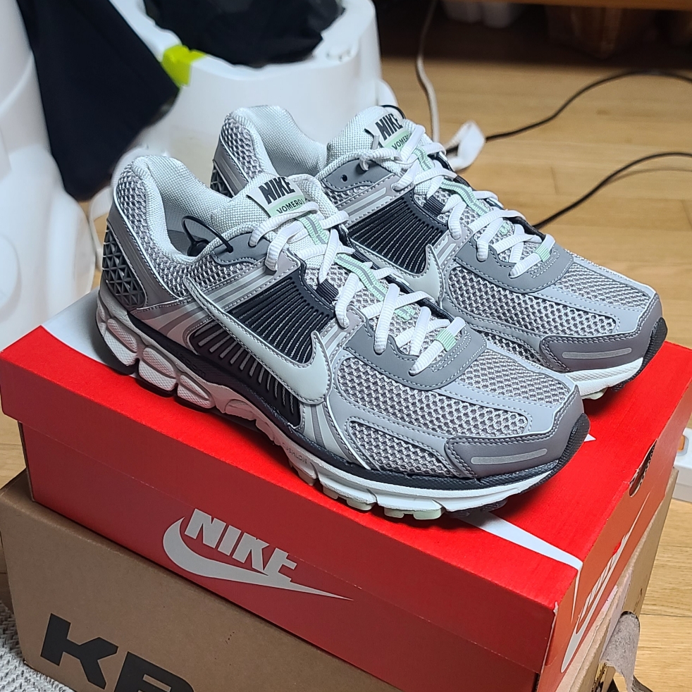 (W) Nike Zoom Vomero 5 Cobblestone and Flat Pewter 착용 스타일