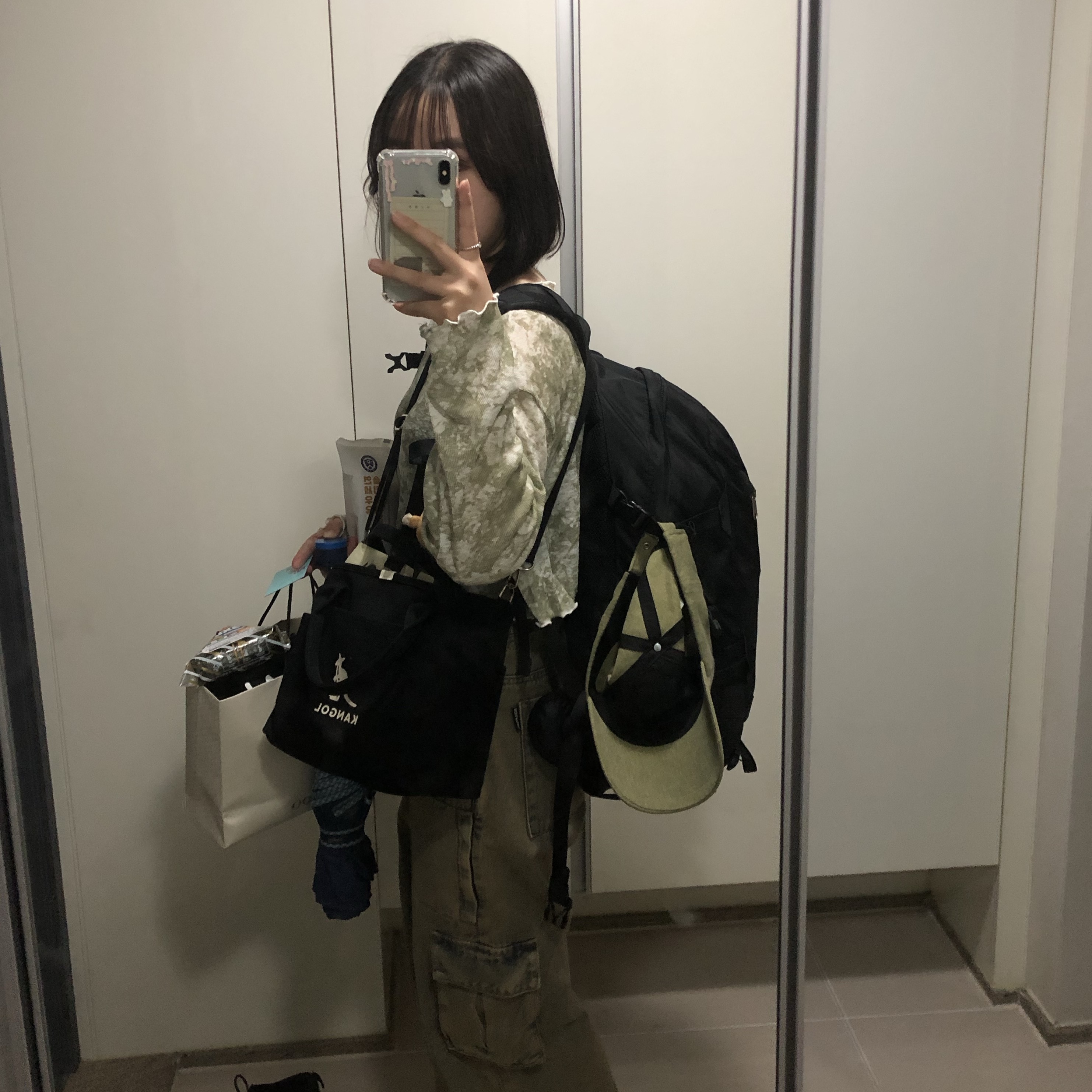 The North Face Big Shot Black 착용 스타일