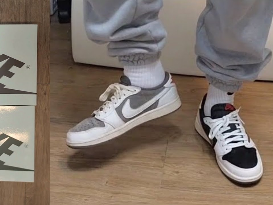 Jordan 1 x Travis Scott Retro Low OG SP Sail and Ridgerock, (W) Jordan 1 x Travis Scott Retro Low OG SP Medium Olive 착용 스타일