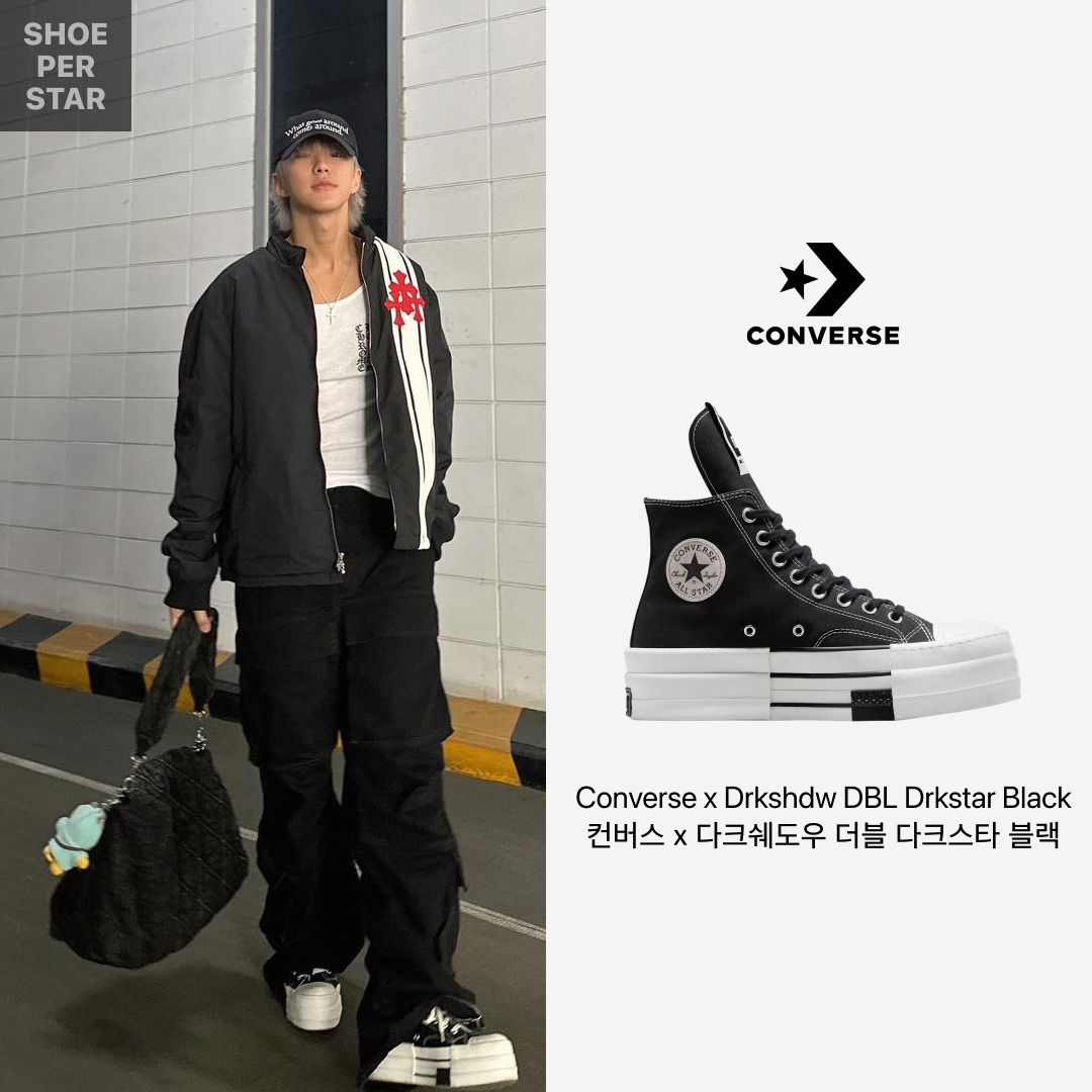 Converse x Drkshdw DBL Drkstar Chuck 70 Hi Black 착용 스타일 - 1