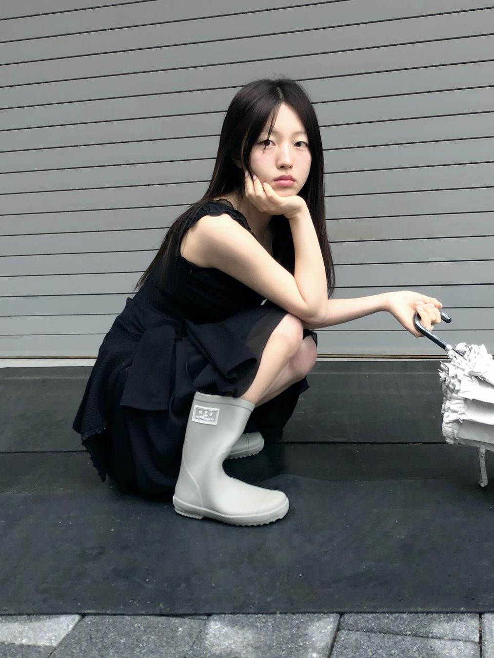 Bensimon BSM Rain Boots Mid Dolphin Grey, Bensimon BSM Rain Boots Mid Midnight Navy 착용 스타일
