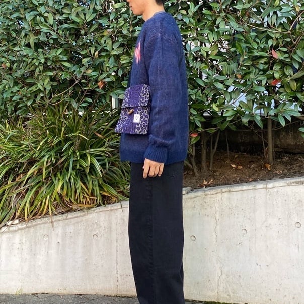 Needles x Freak's Store Mohair Papillon Cardigan Navy 착용 스타일 - 2