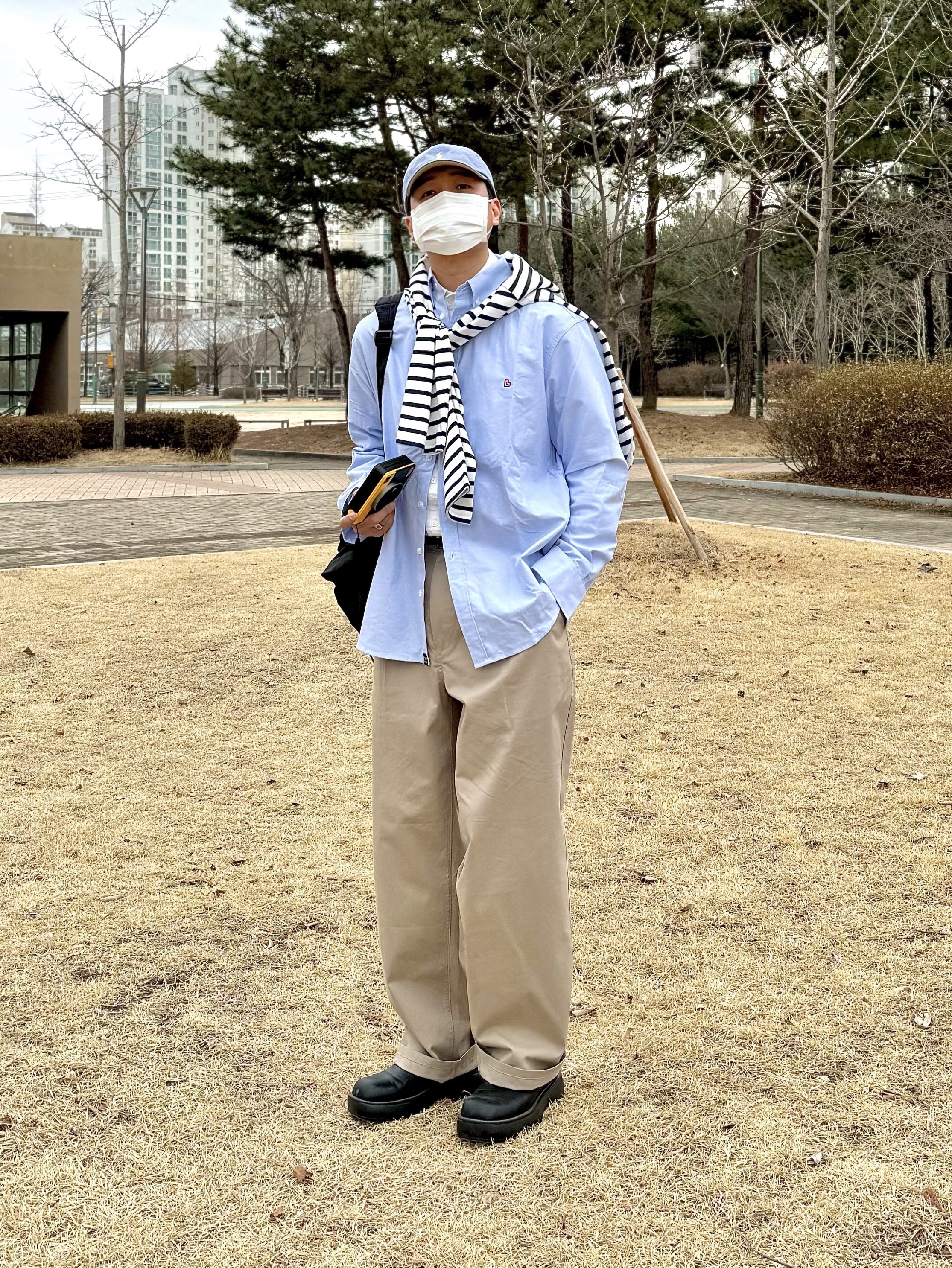 Saint James Meridien Moderne Striped Sailor Shirt Ecru Marine, Polo Ralph Lauren Cotton Chino Ball Cap Blue 착용 스타일 - 2