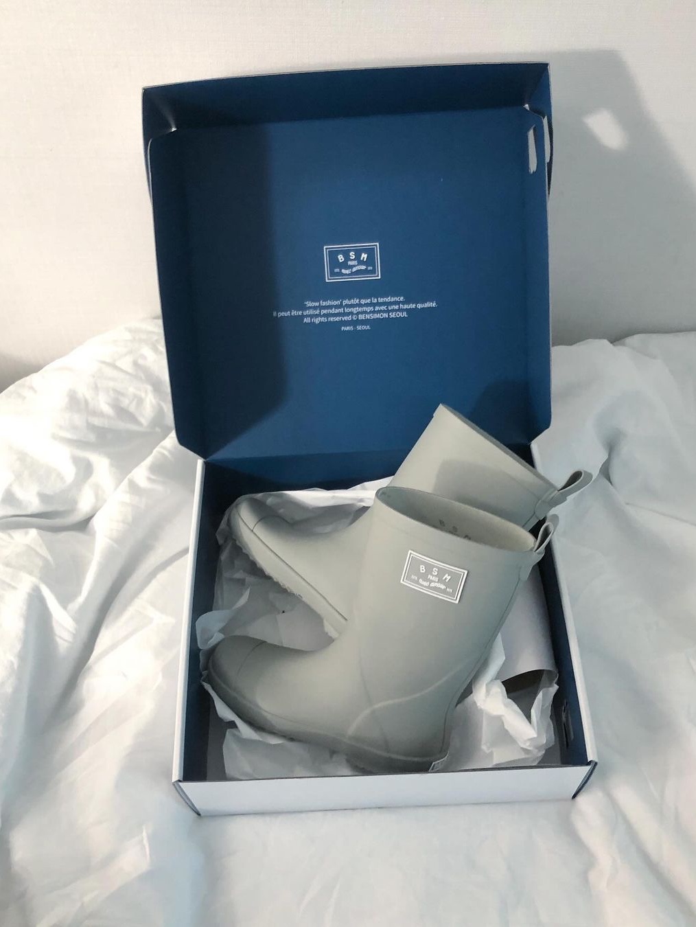Bensimon BSM Rain Boots Mid Dolphin Grey 착용 스타일