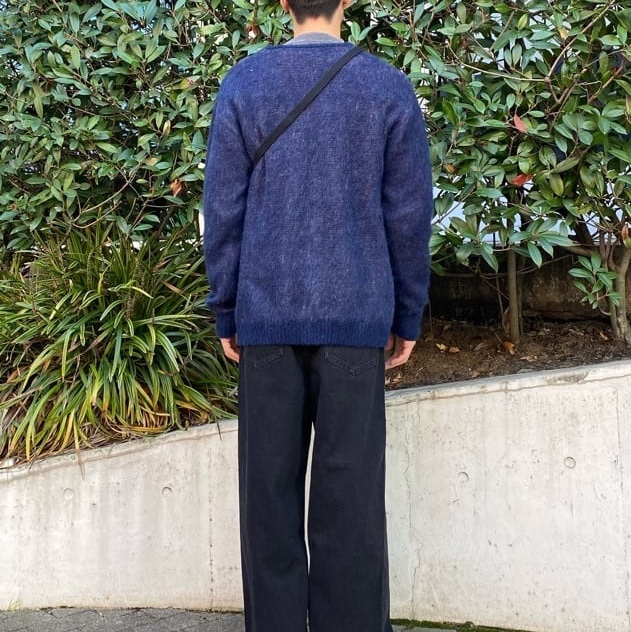 Needles x Freak's Store Mohair Papillon Cardigan Navy 착용 스타일 - 3