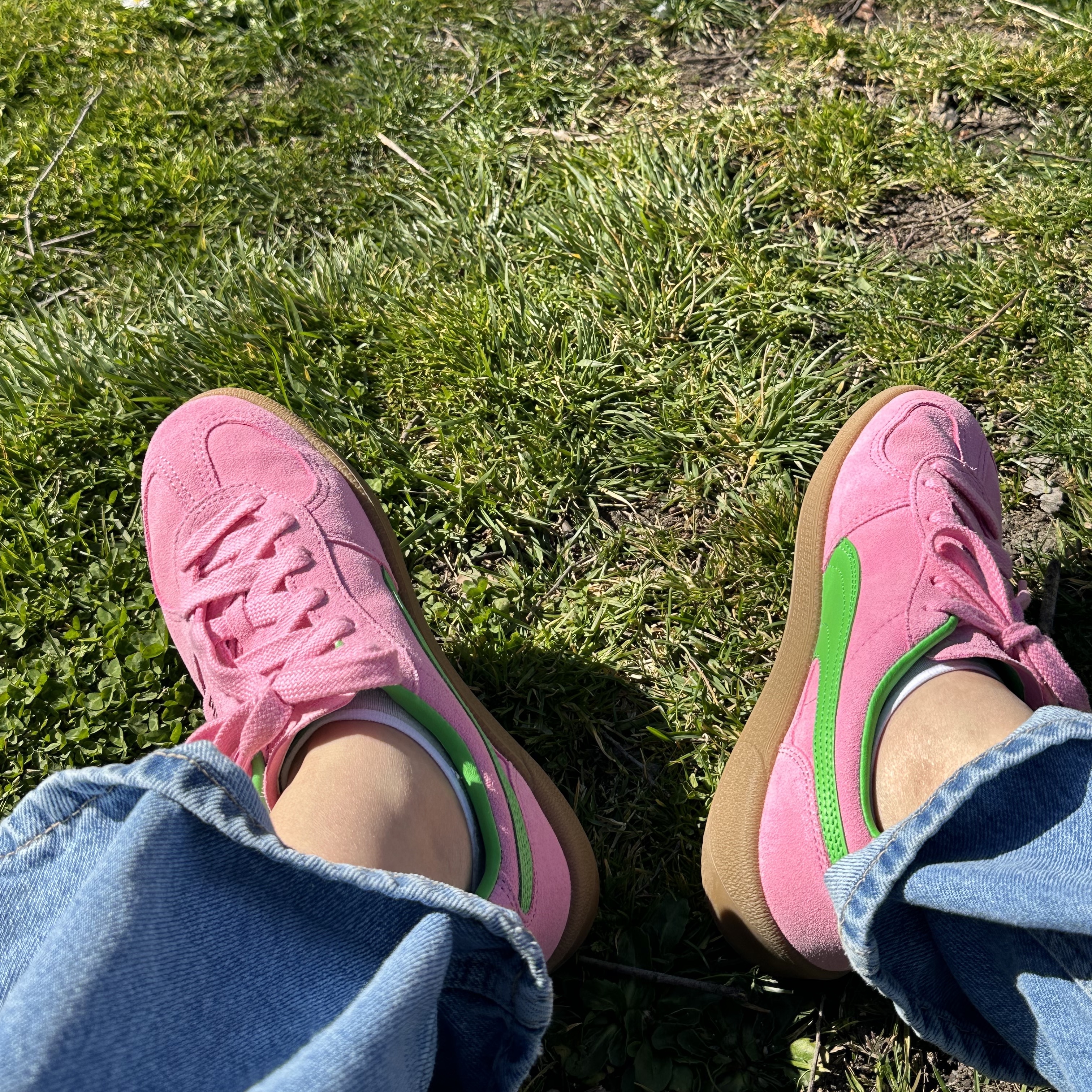 Puma Palermo Special Pink Delight Green 착용 스타일 - 2