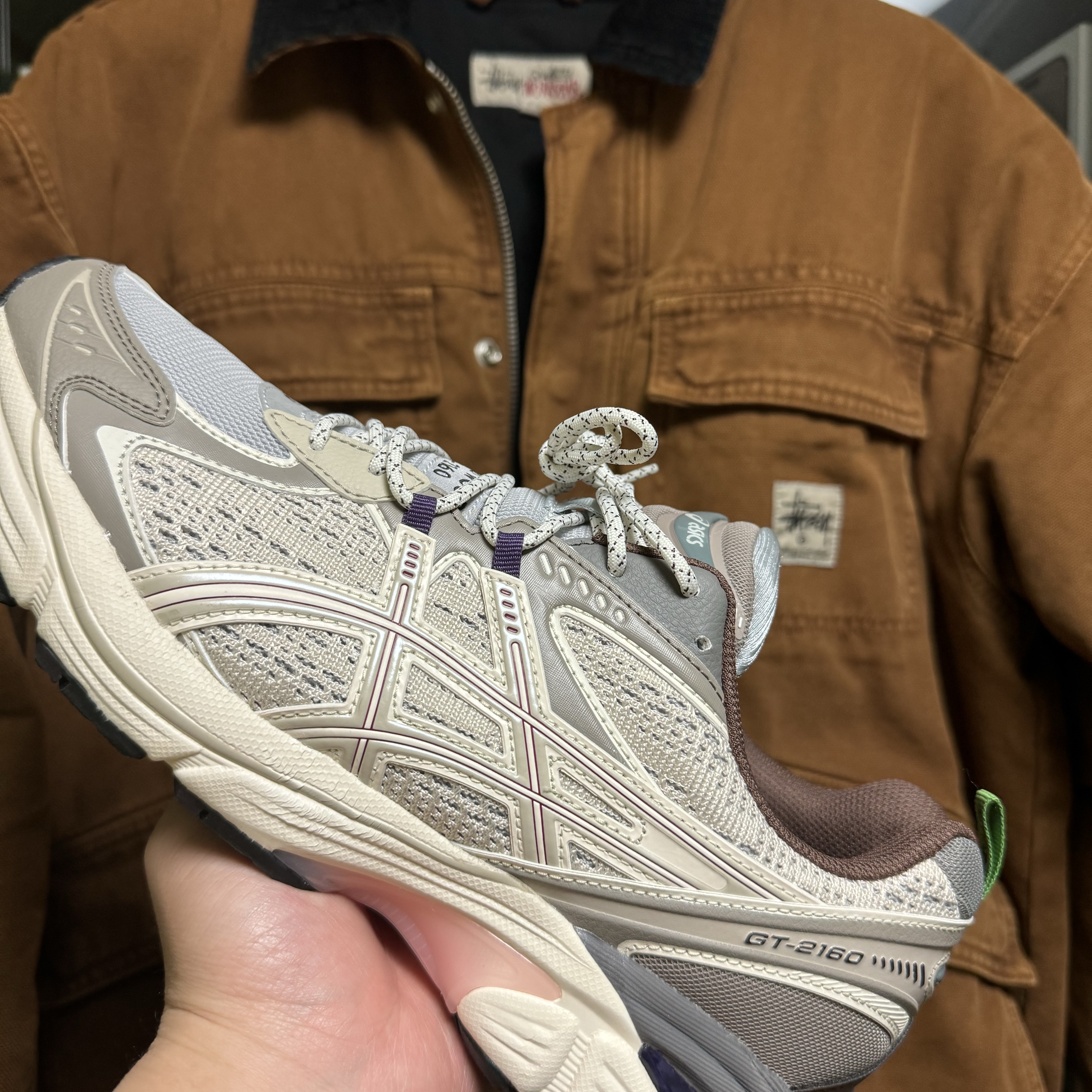 Asics x Wood Wood GT-2160 Cream Oatmeal 착용 스타일 - 1