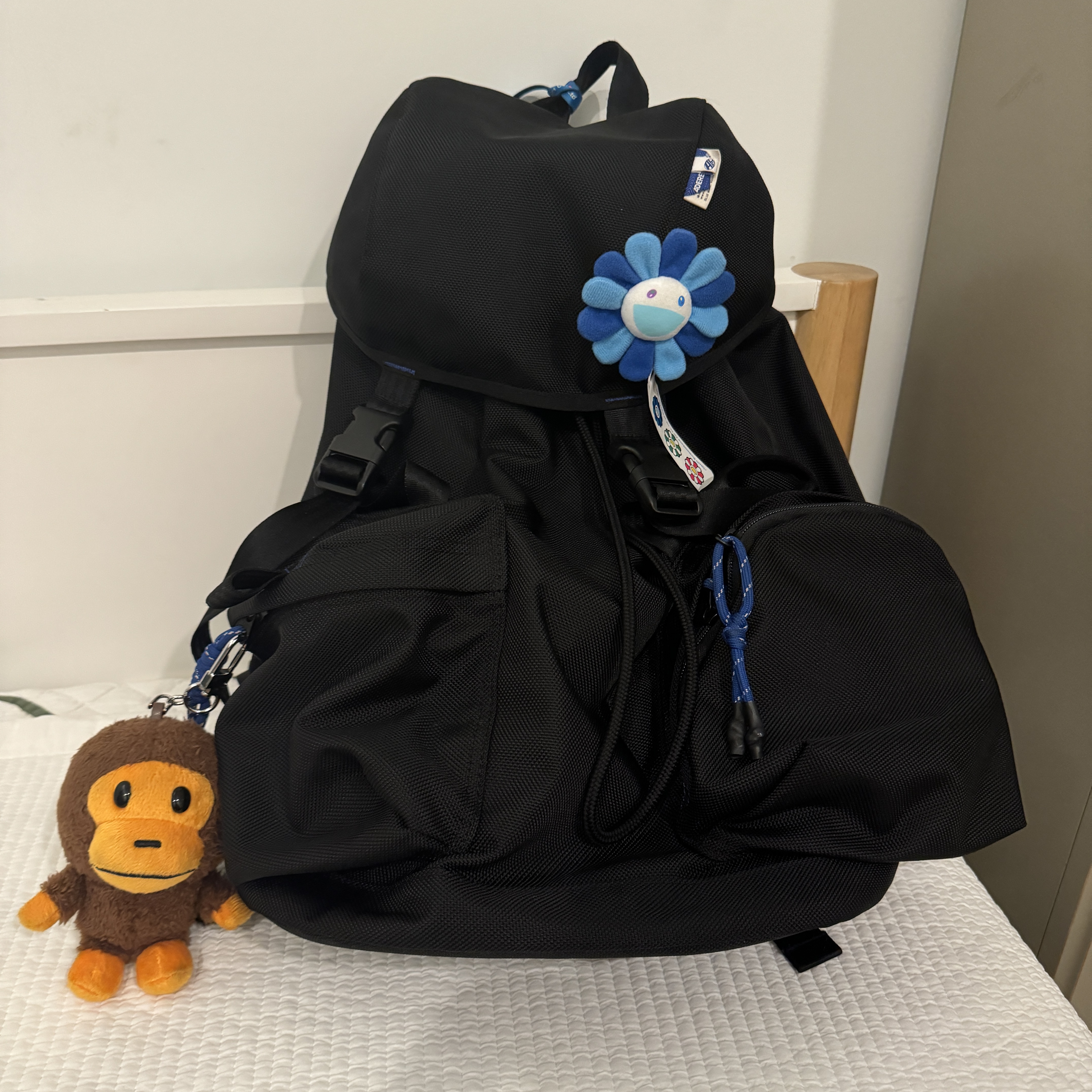 Ader Error Acy Rucksack Noir, BAPE Baby Milo Plush Doll Key Chain 12cm Brown 착용 스타일