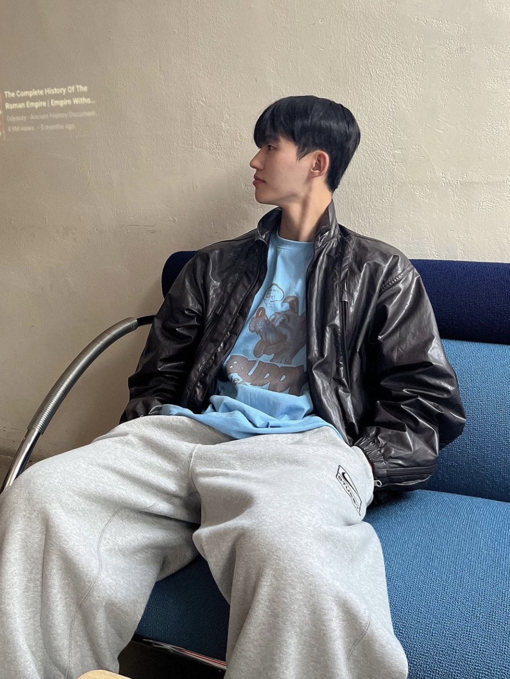 Nike x Stussy NRG Fleece Pants Dark Grey Heather (DO9340-063) 착용 스타일