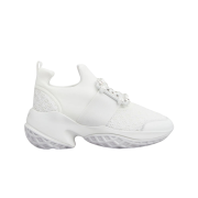 (W) Roger Vivier Viv’ Run Strass Buckle Technical Fabric Sneakers White