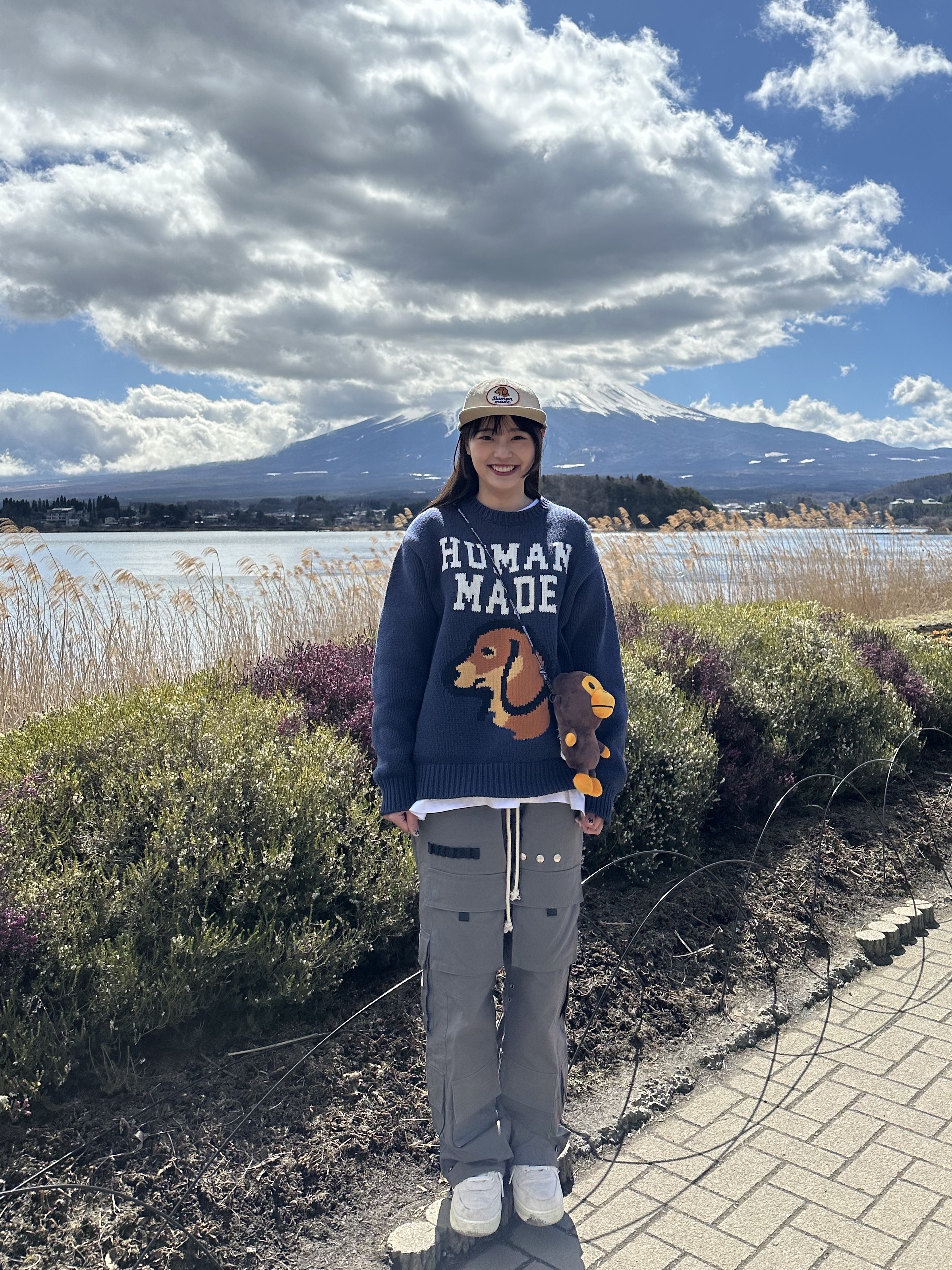 Human Made Dachs Knit Sweater Navy, Nike x Stussy Air Force 1 '07 Mid SP Fossil 착용 스타일 - 7