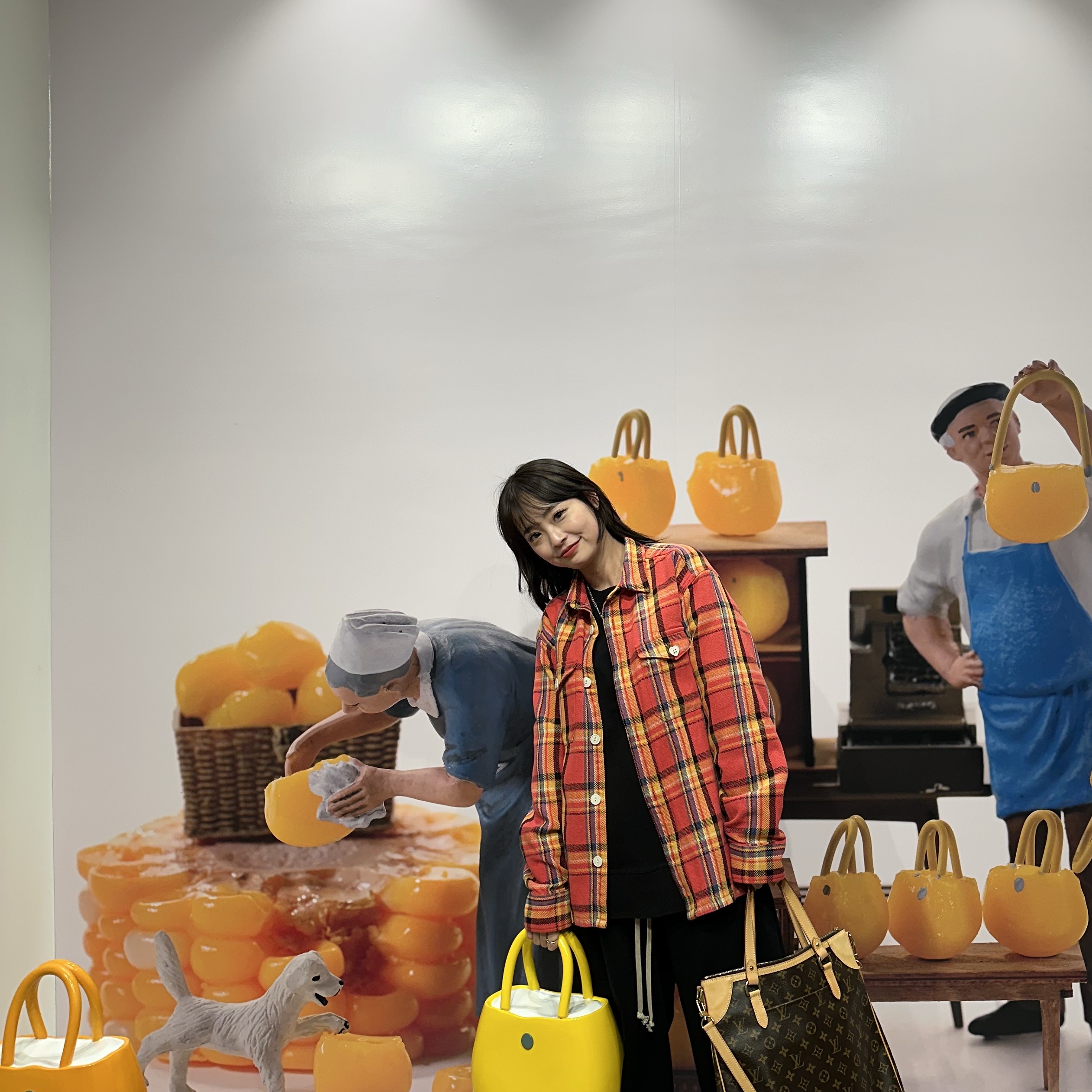 Human Made Check Shirt Orange, Nike x Martine Rose Shox MR4 Black 착용 스타일 - 7