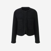 L'H.A.S Boucle Tweed Cropped Jacket - Black