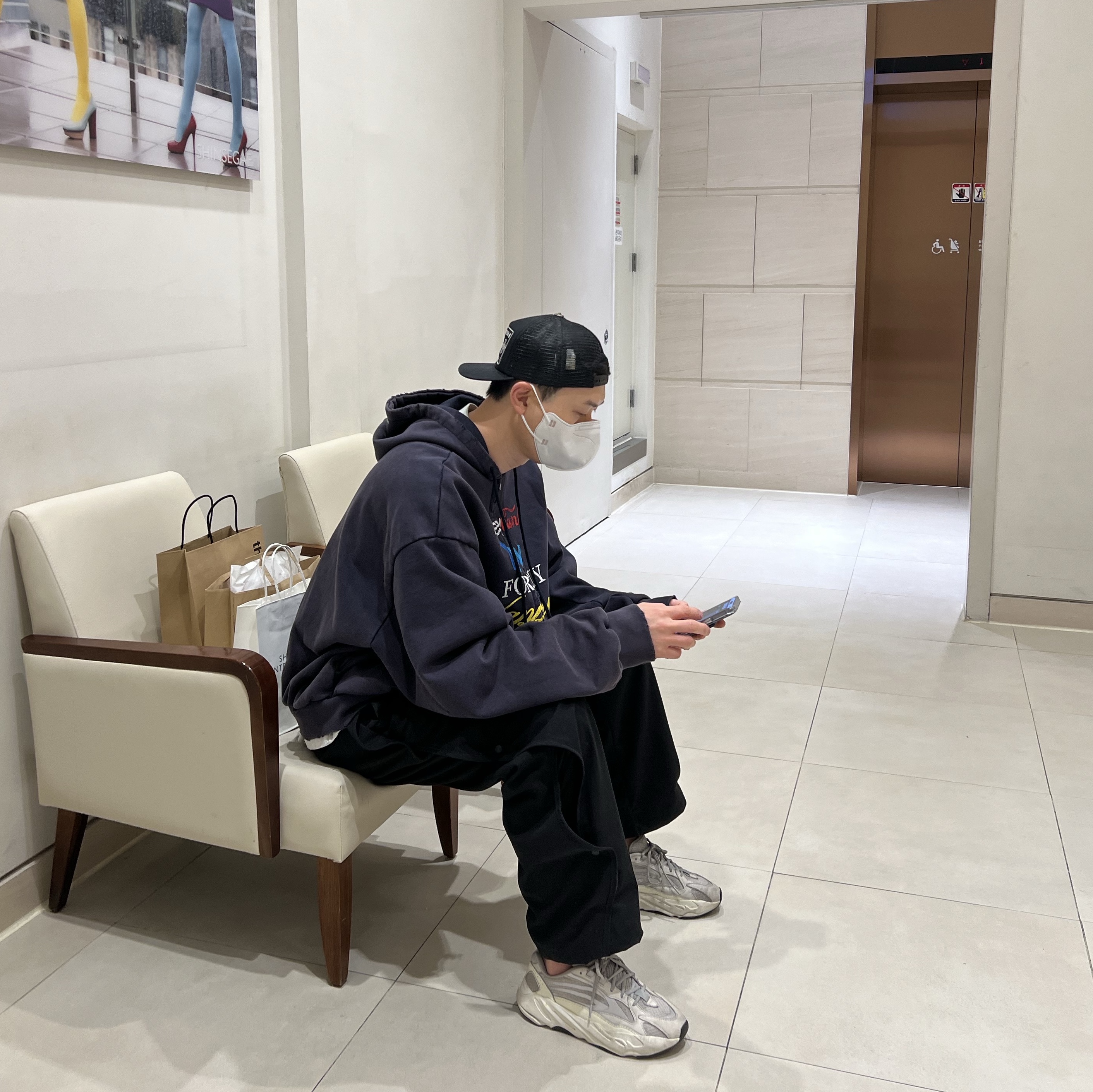 Project G/R Happiness Zip Hoodie Navy, Chrome Hearts CH Hollywood Trucker Hat Black ์ฐฉ์ฉ ์คํ์ผ