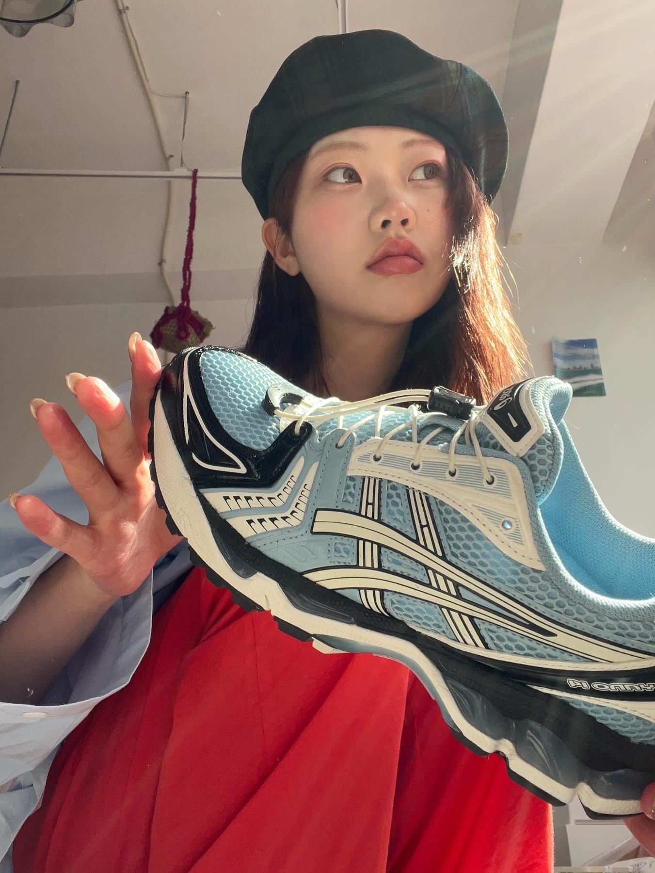 Asics Unlimited Gel-Kayano 14 Mist Cream 착용 스타일 - 2