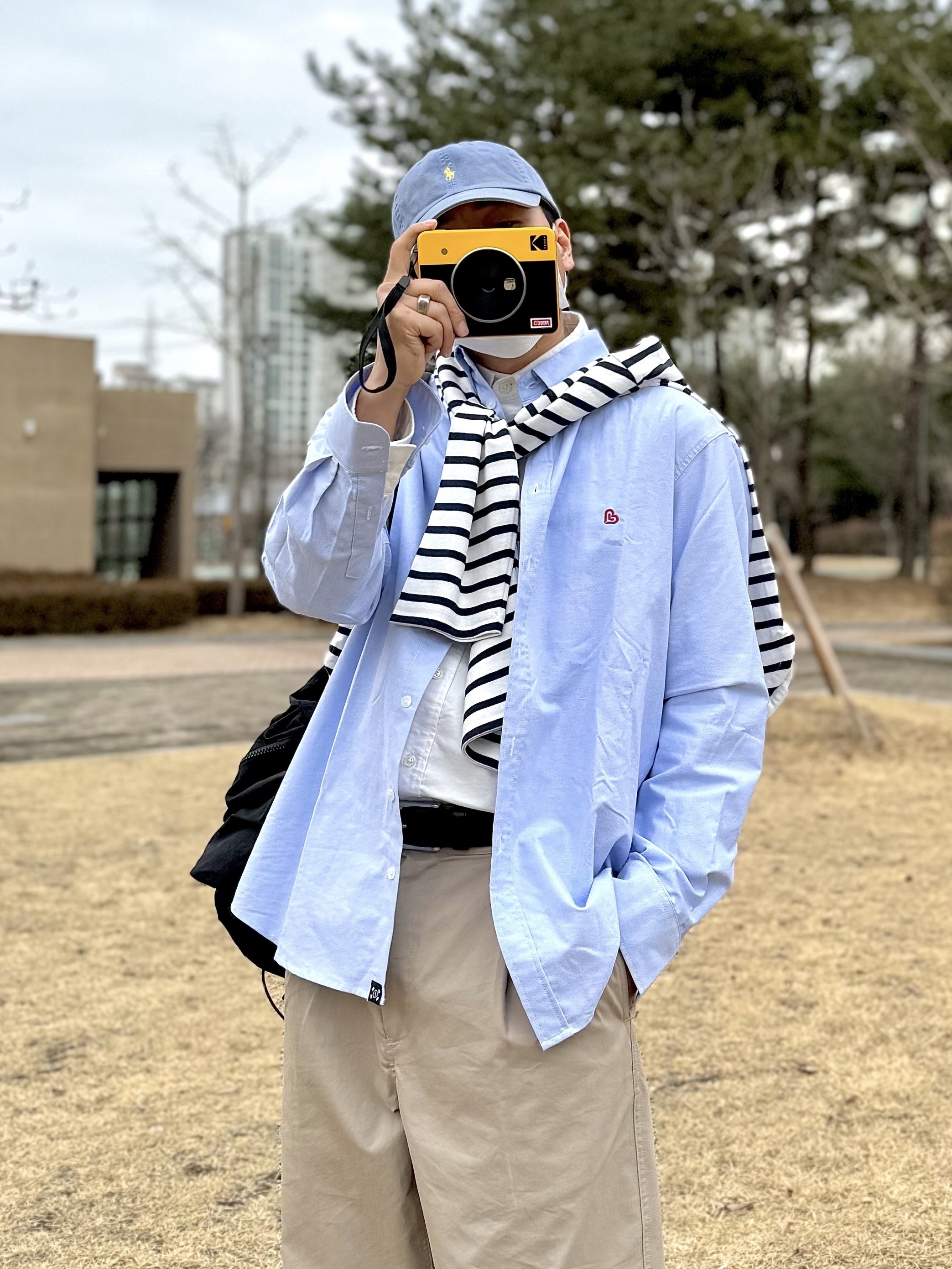 Saint James Meridien Moderne Striped Sailor Shirt Ecru Marine, Polo Ralph Lauren Cotton Chino Ball Cap Blue 착용 스타일 - 1
