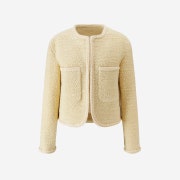 L'H.A.S Boucle Tweed Cropped Jacket - Yellow