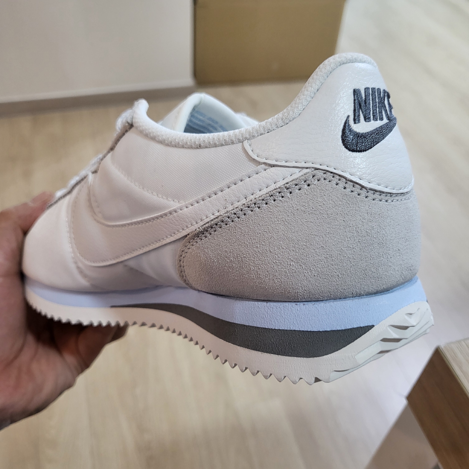 (W) Nike Cortez Summit White Glacier Blue 착용 스타일 - 1
