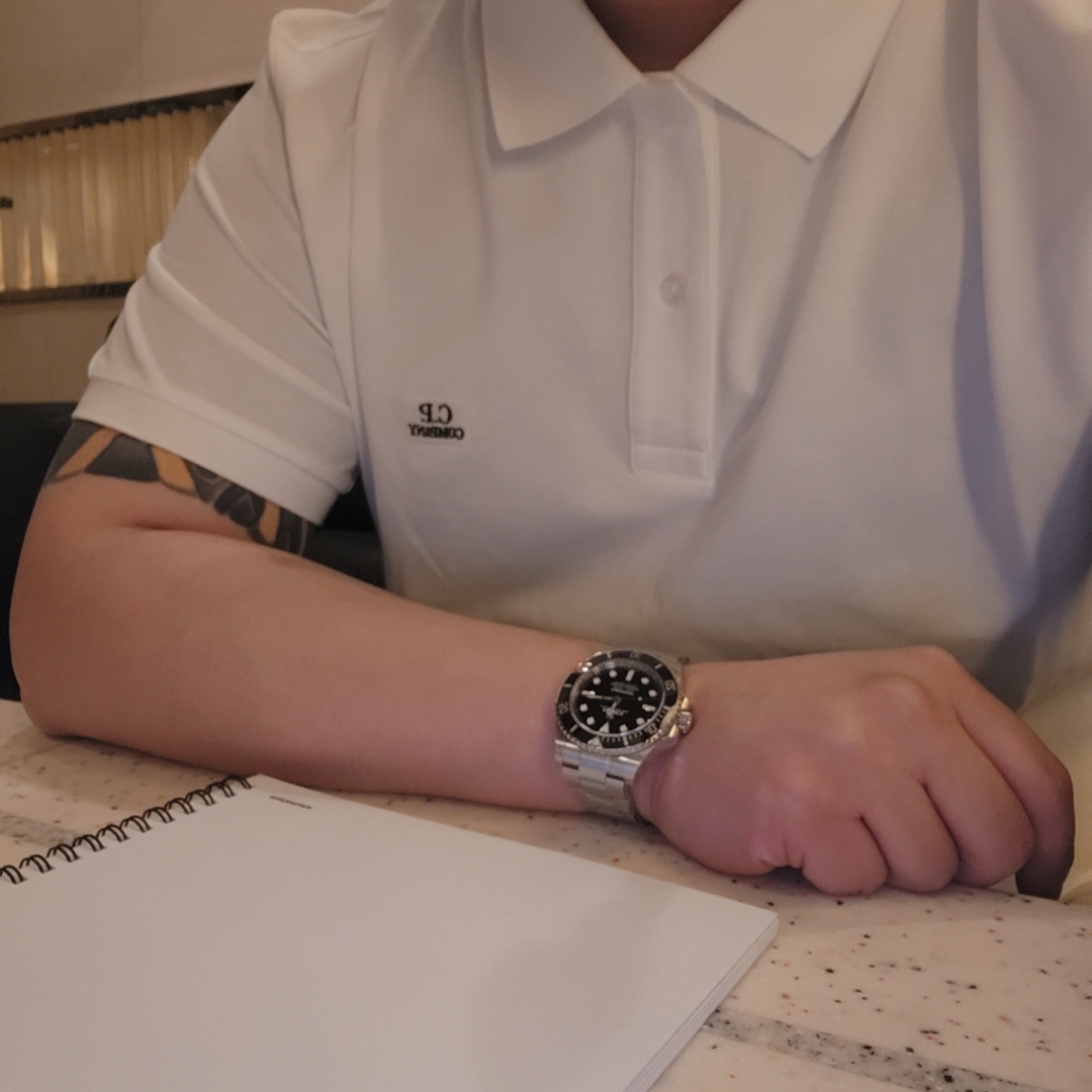 C.P. Company Stretch Piquet Polo Shirt Gauze White - 23SS 착용 스타일