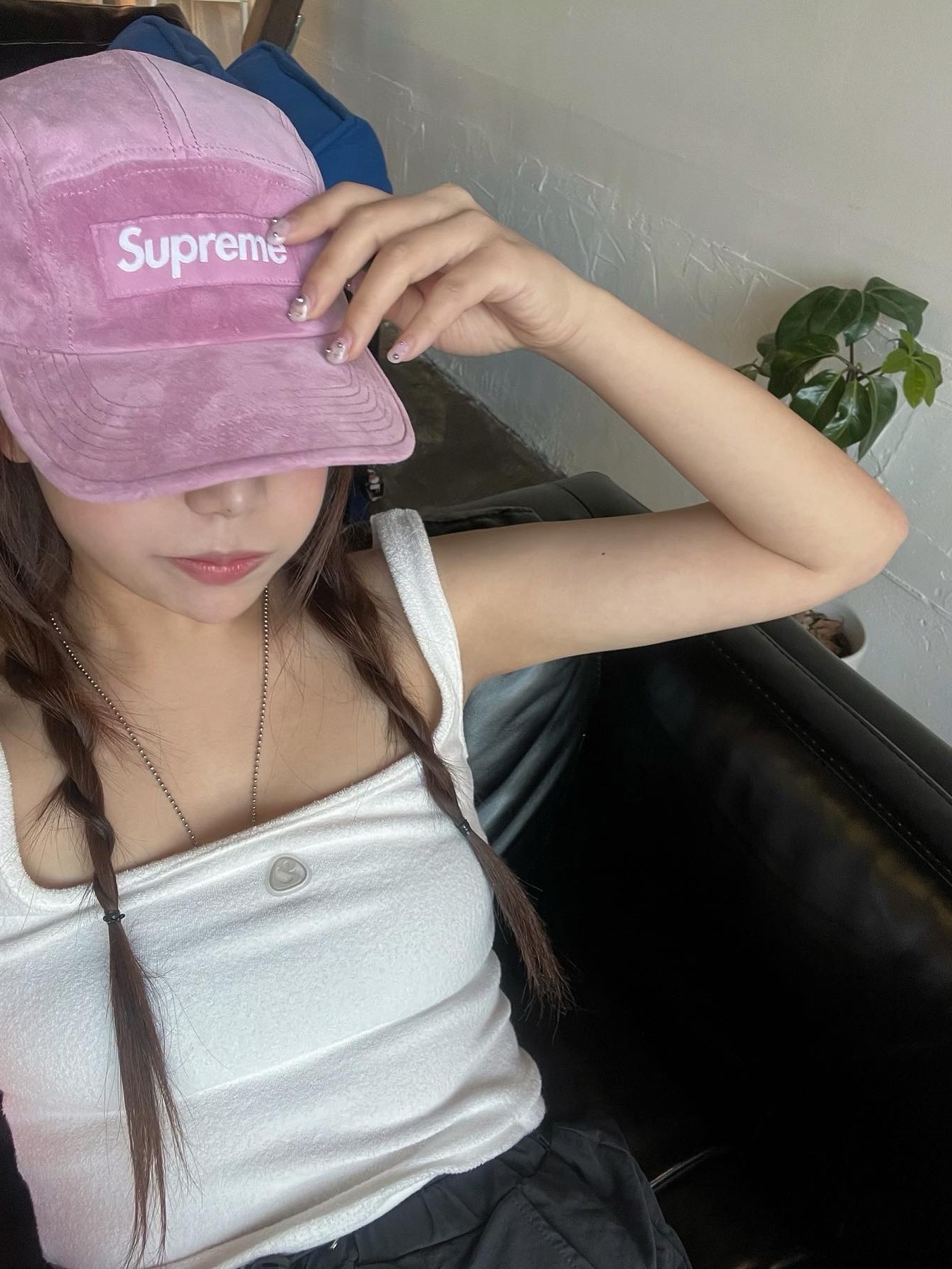 Supreme Suede Camp Cap Pink - 23SS 착용 스타일 - 1