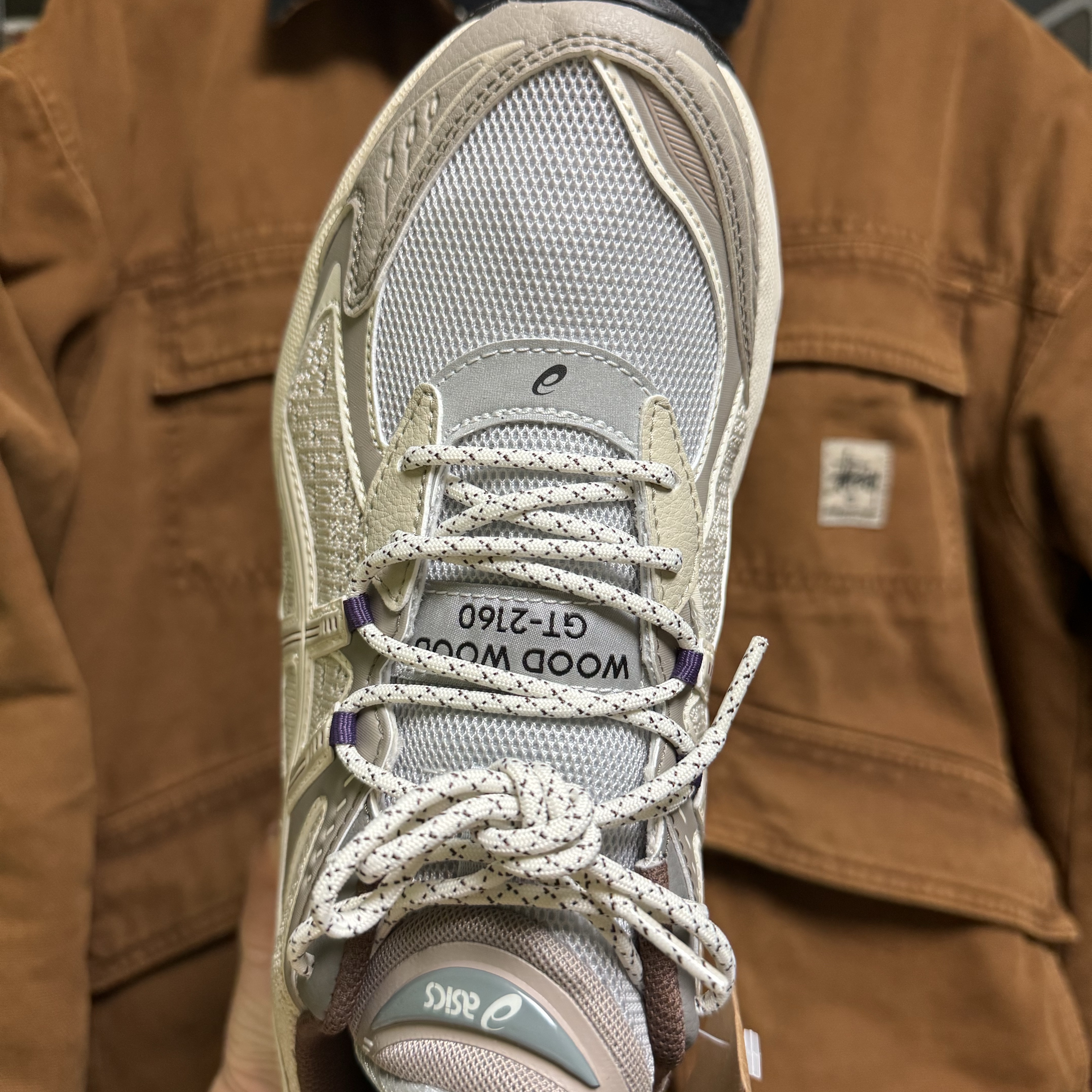 Asics x Wood Wood GT-2160 Cream Oatmeal 착용 스타일 - 3