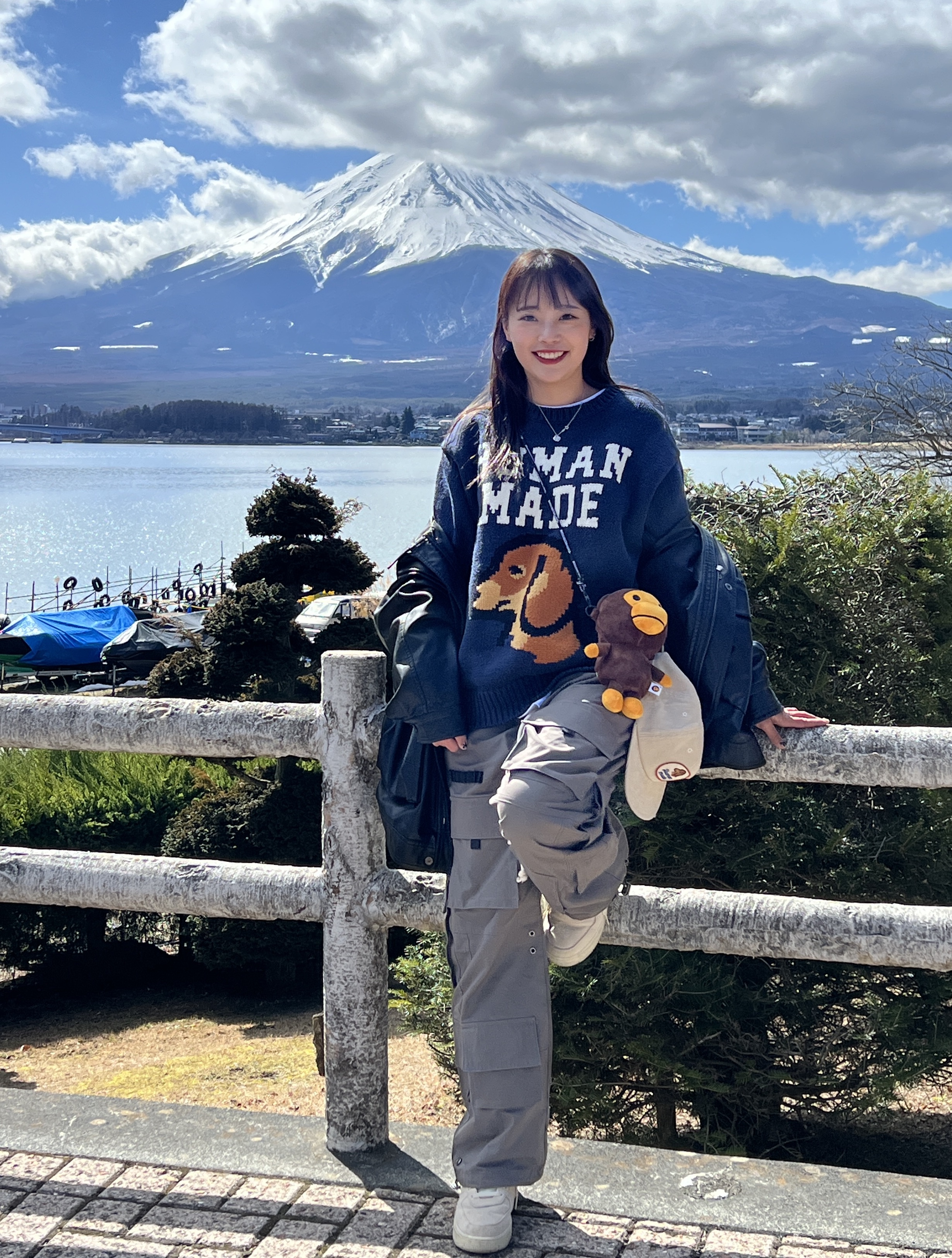 Human Made Dachs Knit Sweater Navy, Nike x Stussy Air Force 1 '07 Mid SP Fossil 착용 스타일 - 2