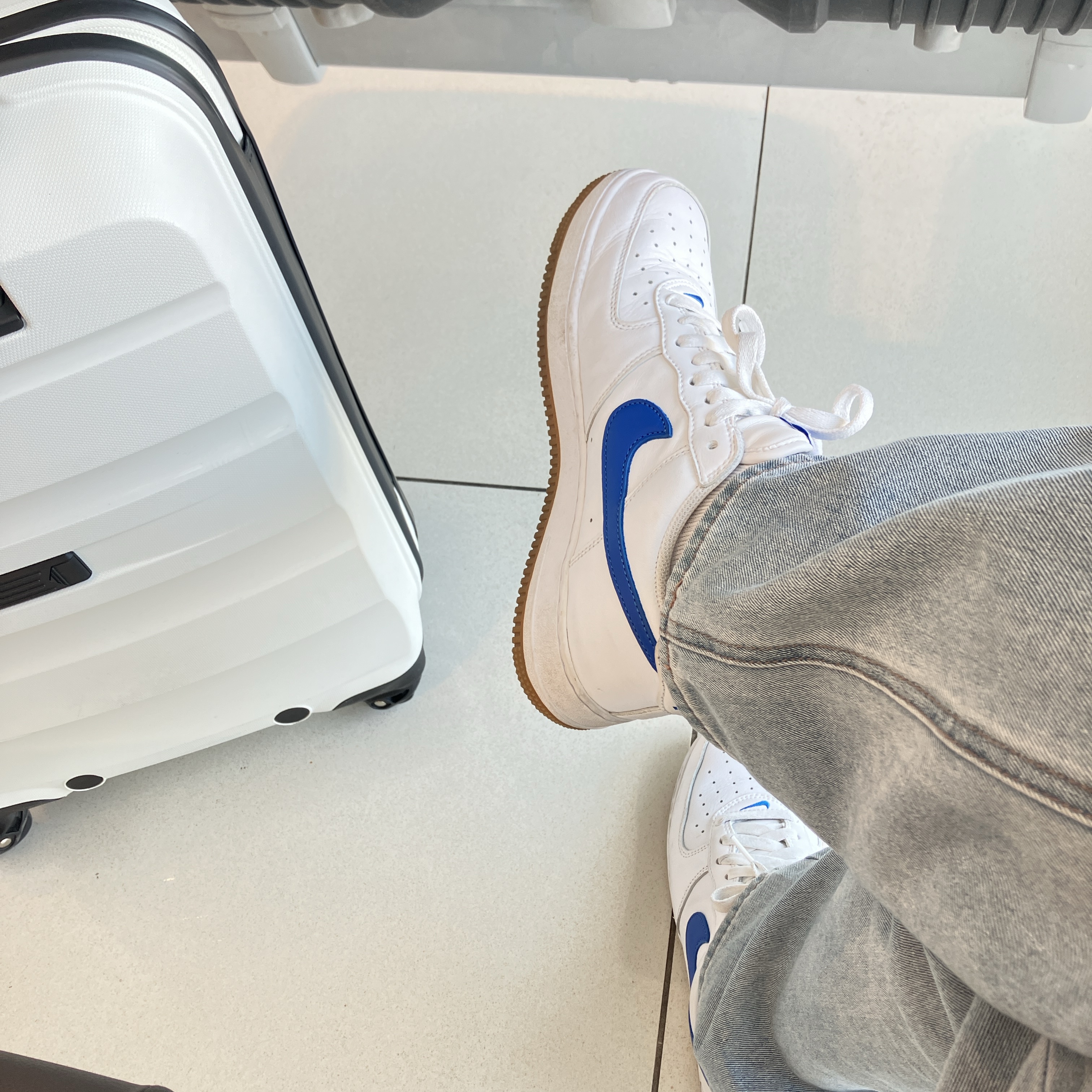 Nike Air Force 1 Low Retro Color of the Month Varsity Royal, Wooyoungmi Back Logo Sweatshirt Grey - 23FW 착용 스타일 - 2