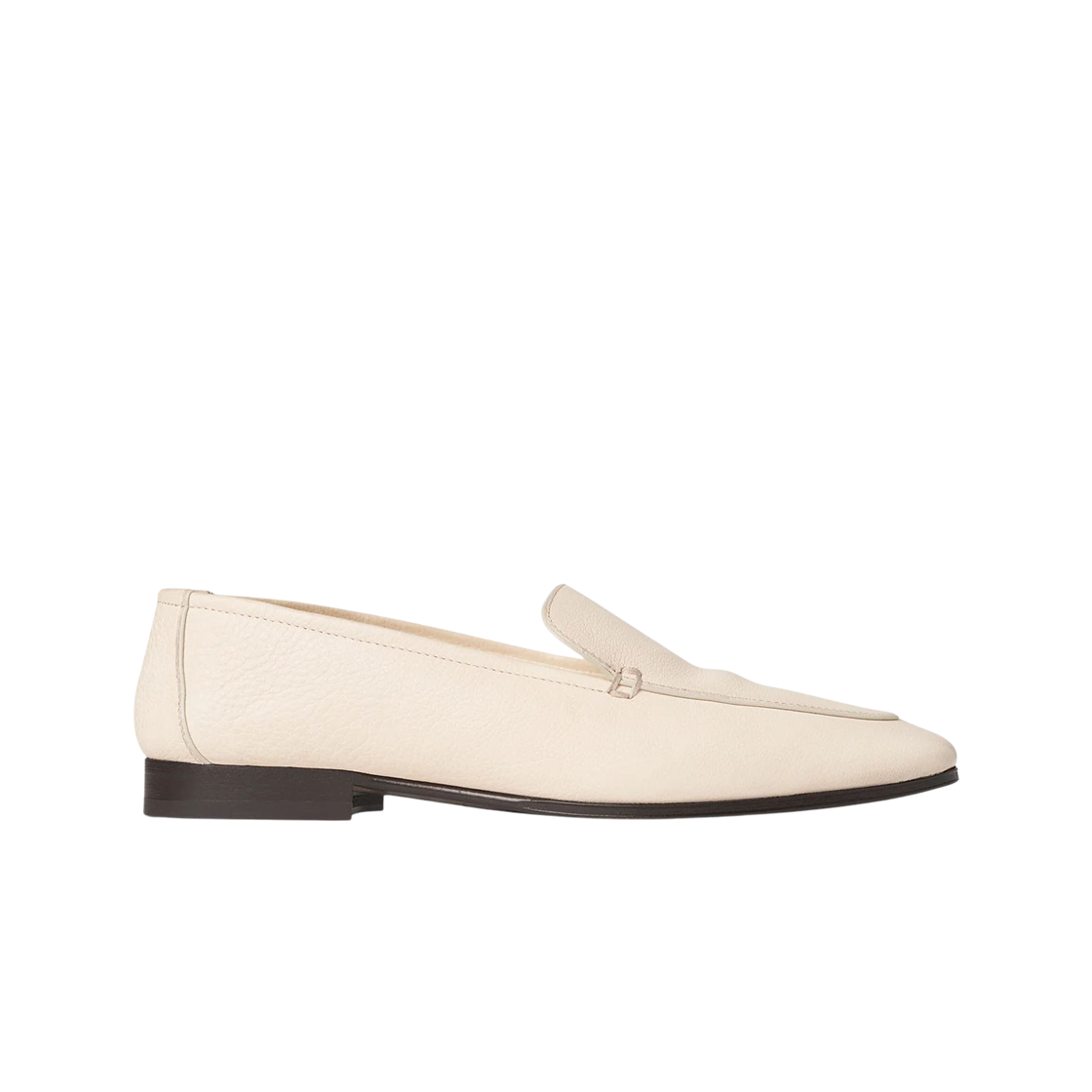 F1017BFG15IVR (W) The Row Adam Bufalo Grained Loafers Ivory