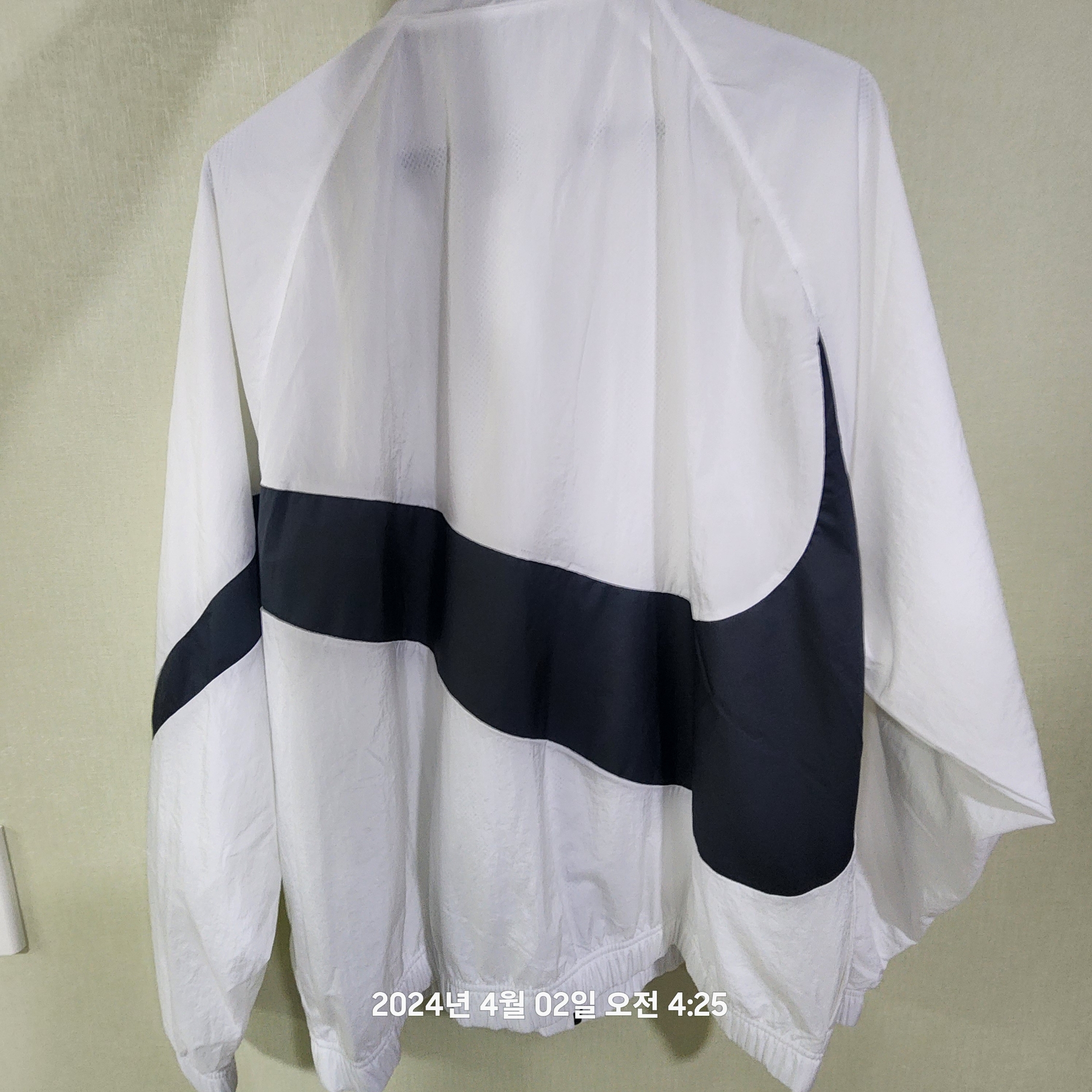 Nike NSW Big Swoosh Woven Jacket White - Asia 착용 스타일 - 2