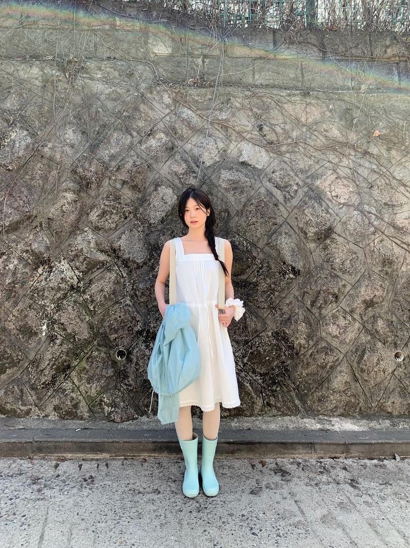 Bensimon BSM Rain Boots Mid Pastel Mint, Bensimon BSM Rain Boots Mid Dolphin Grey 착용 스타일