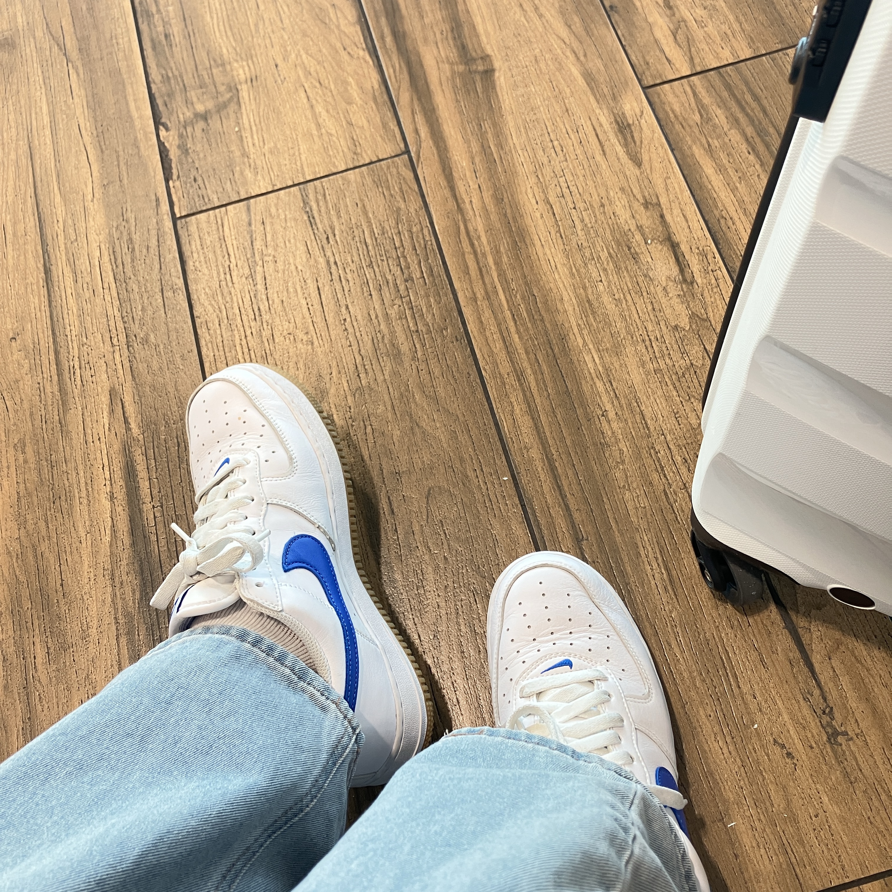 Nike Air Force 1 Low Retro Color of the Month Varsity Royal, Wooyoungmi Back Logo Sweatshirt Grey - 23FW 착용 스타일 - 3