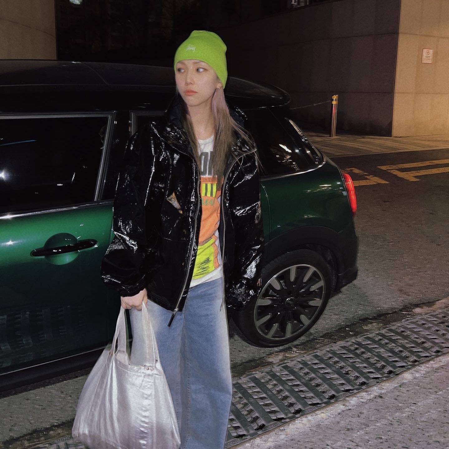 Stussy Beach Shell Coated Ripstop Black 착용 스타일 - 3